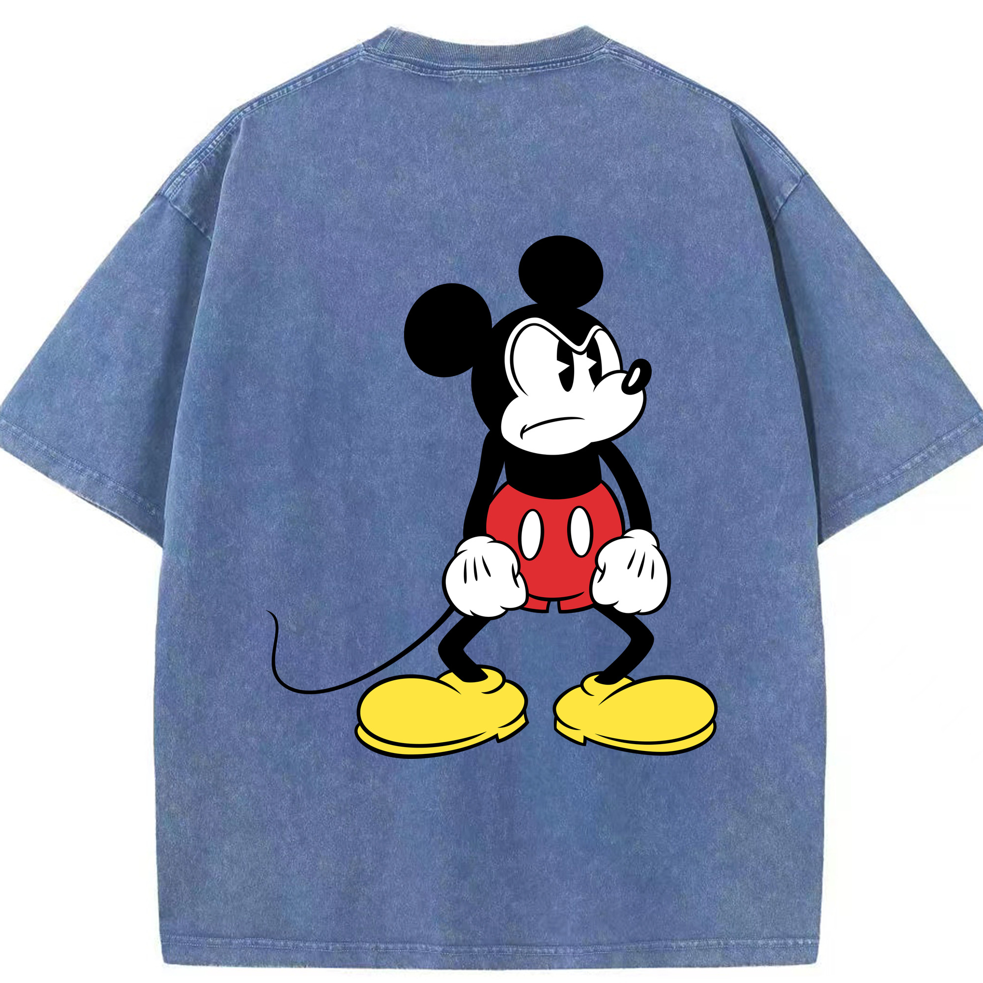 （画像用） ミッキーマウス Mickey Mouse 綿100% ヴィンテージ風 半袖Tシャツ（背面プリント）
