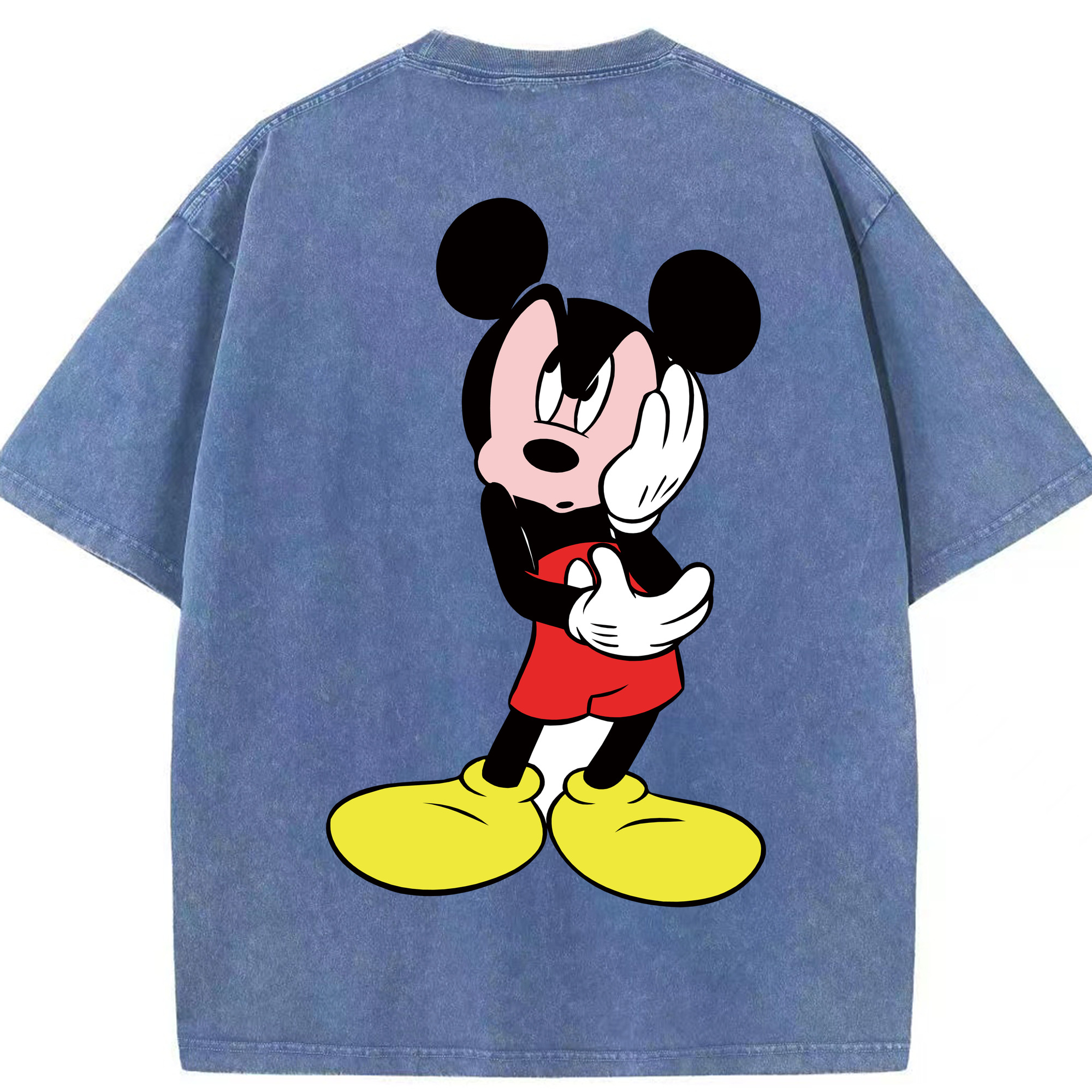 （画像用） ミッキーマウス Mickey Mouse 綿100% ヴィンテージ風 半袖Tシャツ（背面プリント）