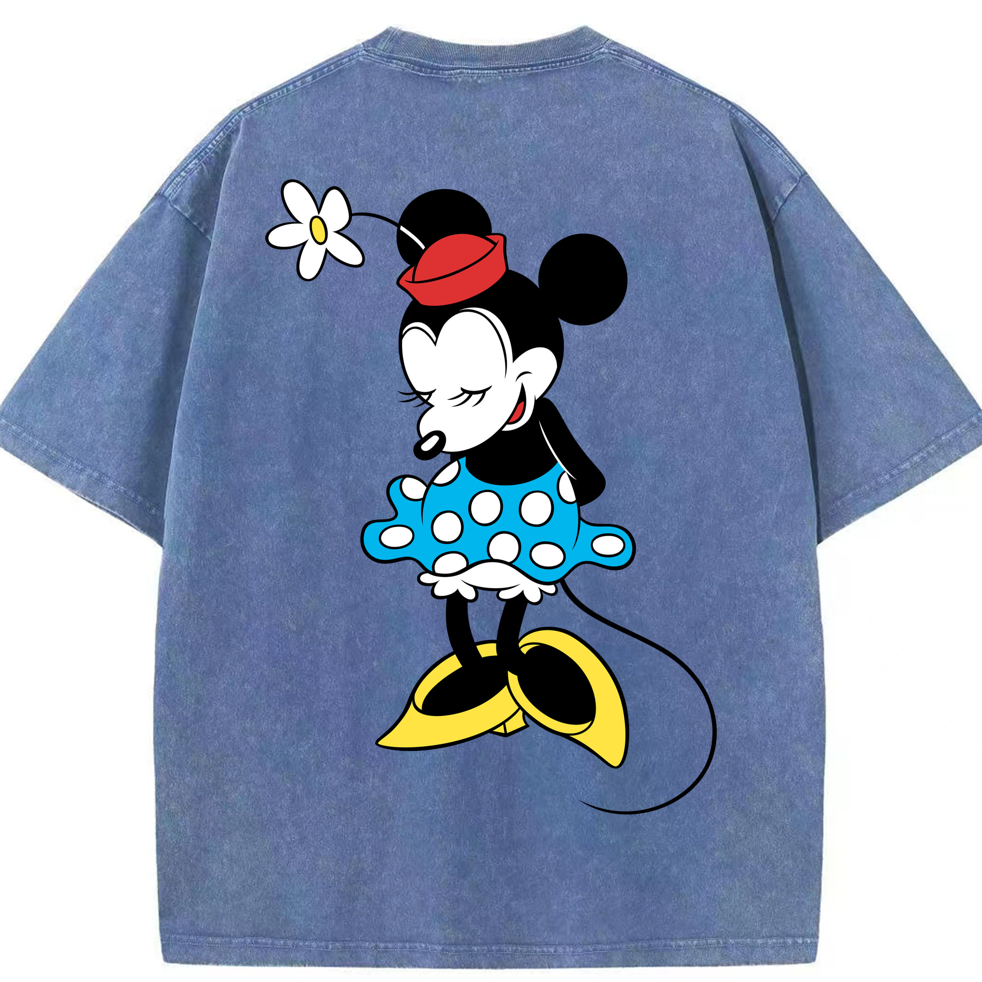 （画像用） ミッキーマウス Mickey Mouse 綿100% ヴィンテージ風 半袖Tシャツ（背面プリント）