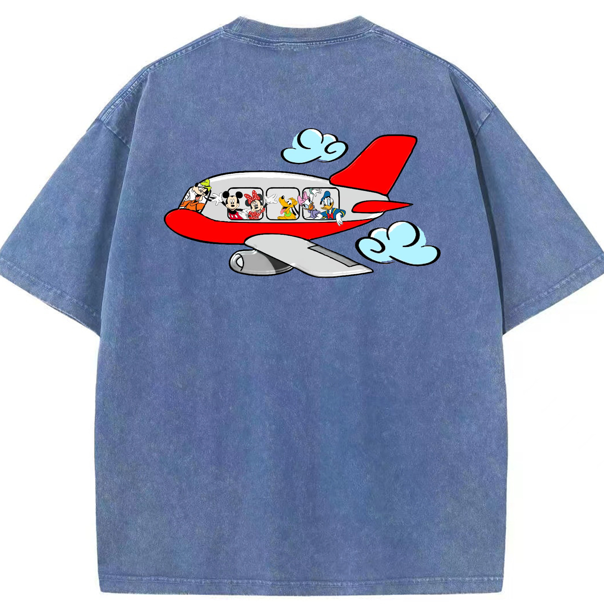 （画像用） ミッキーマウス Mickey Mouse 綿100% ヴィンテージ風 半袖Tシャツ（背面プリント）