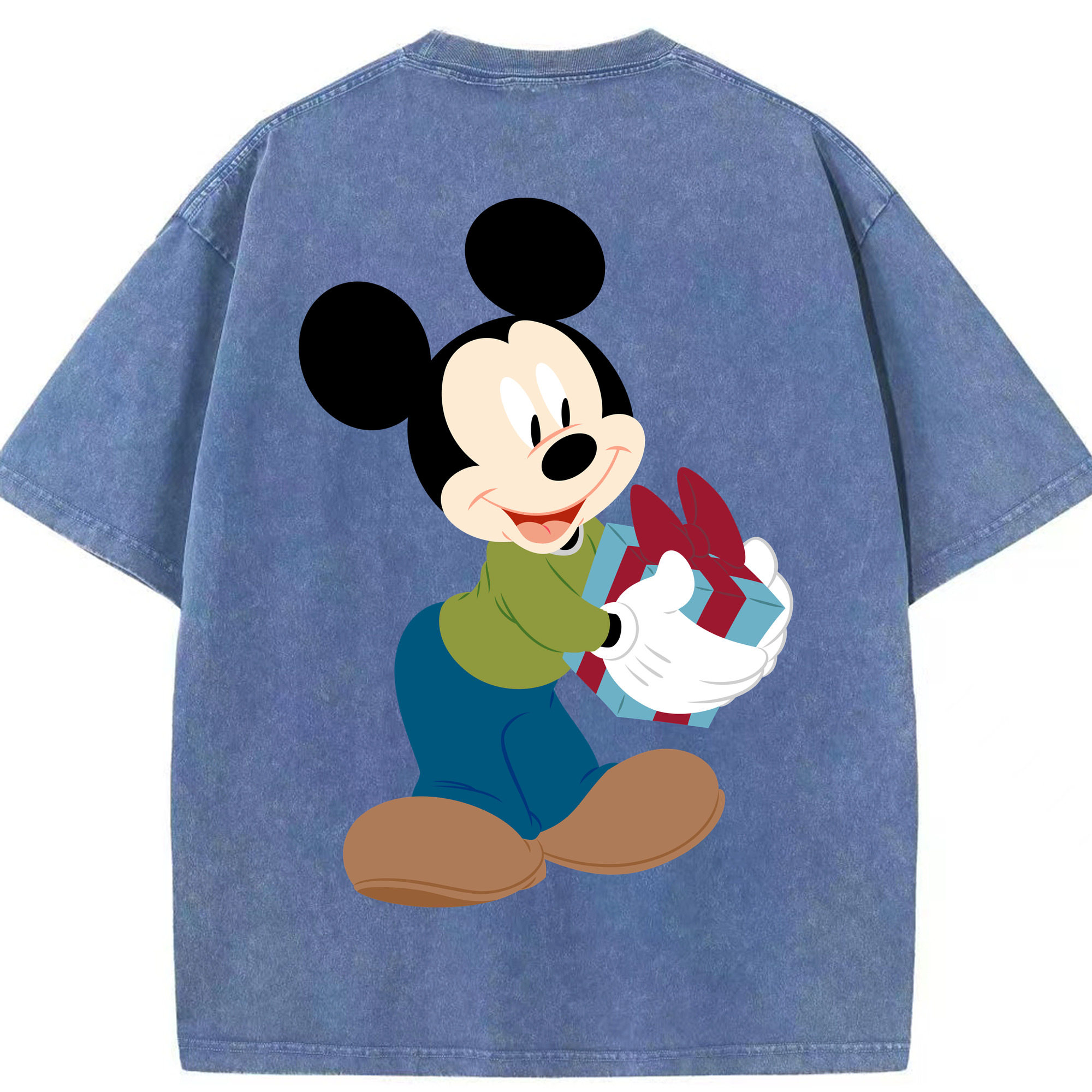 （画像用） ミッキーマウス Mickey Mouse 綿100% ヴィンテージ風 半袖Tシャツ（背面プリント）