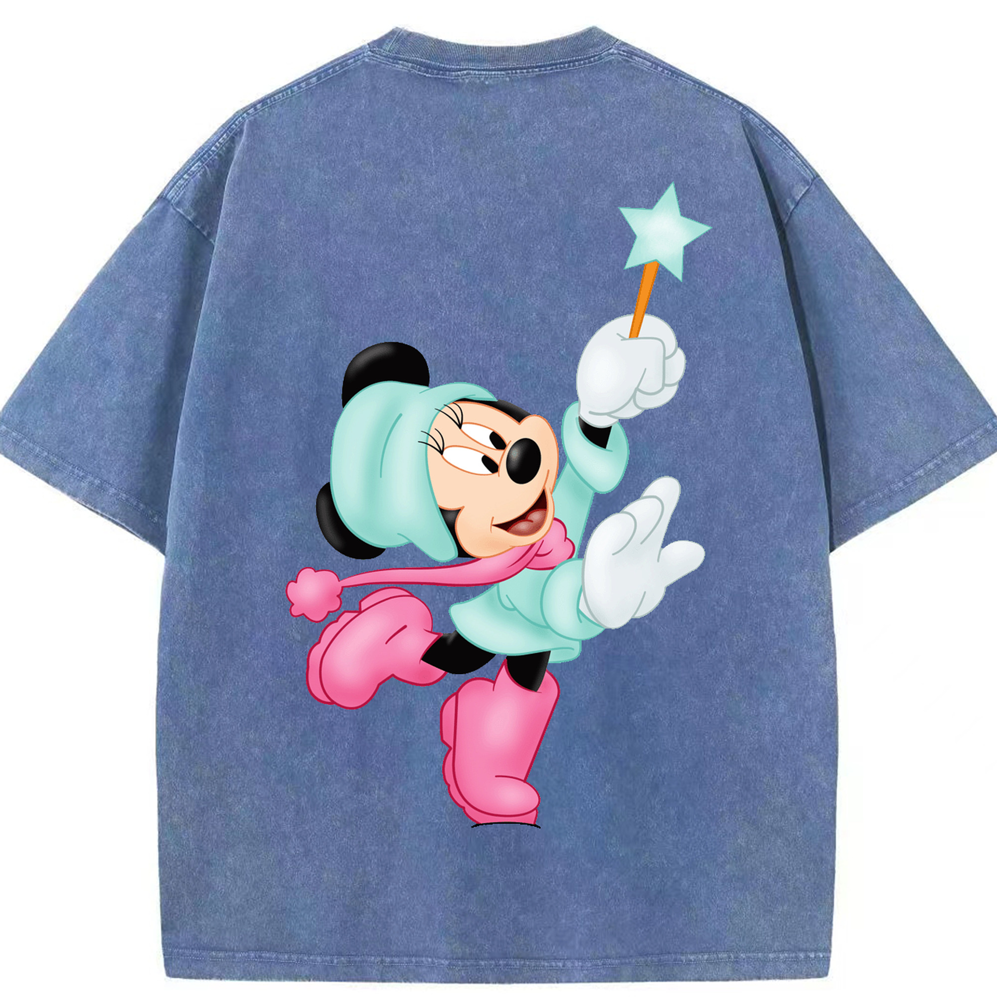 （画像用） ミッキーマウス Mickey Mouse 綿100% ヴィンテージ風 半袖Tシャツ（背面プリント）