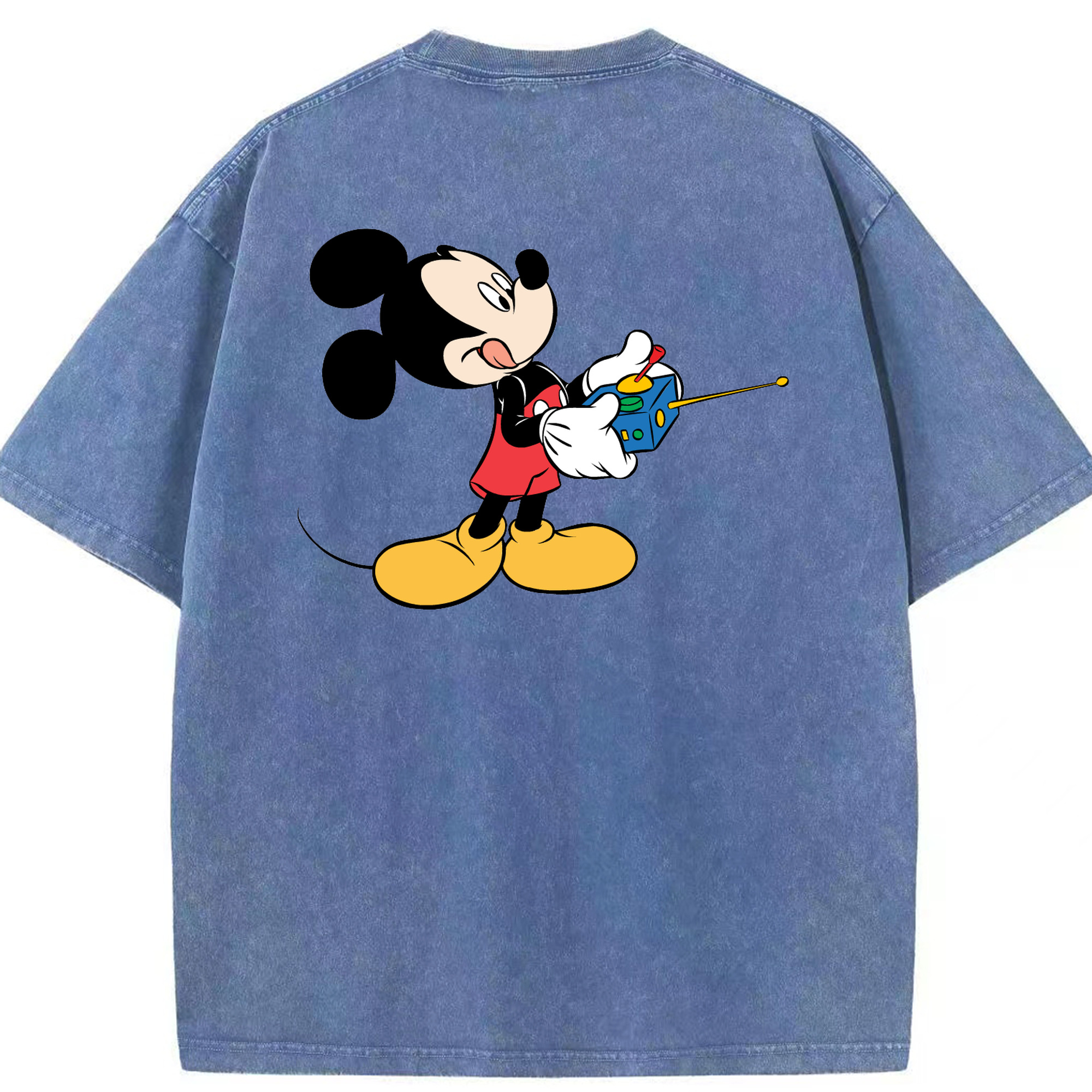 （画像用） ミッキーマウス Mickey Mouse 綿100% ヴィンテージ風 半袖Tシャツ（背面プリント）
