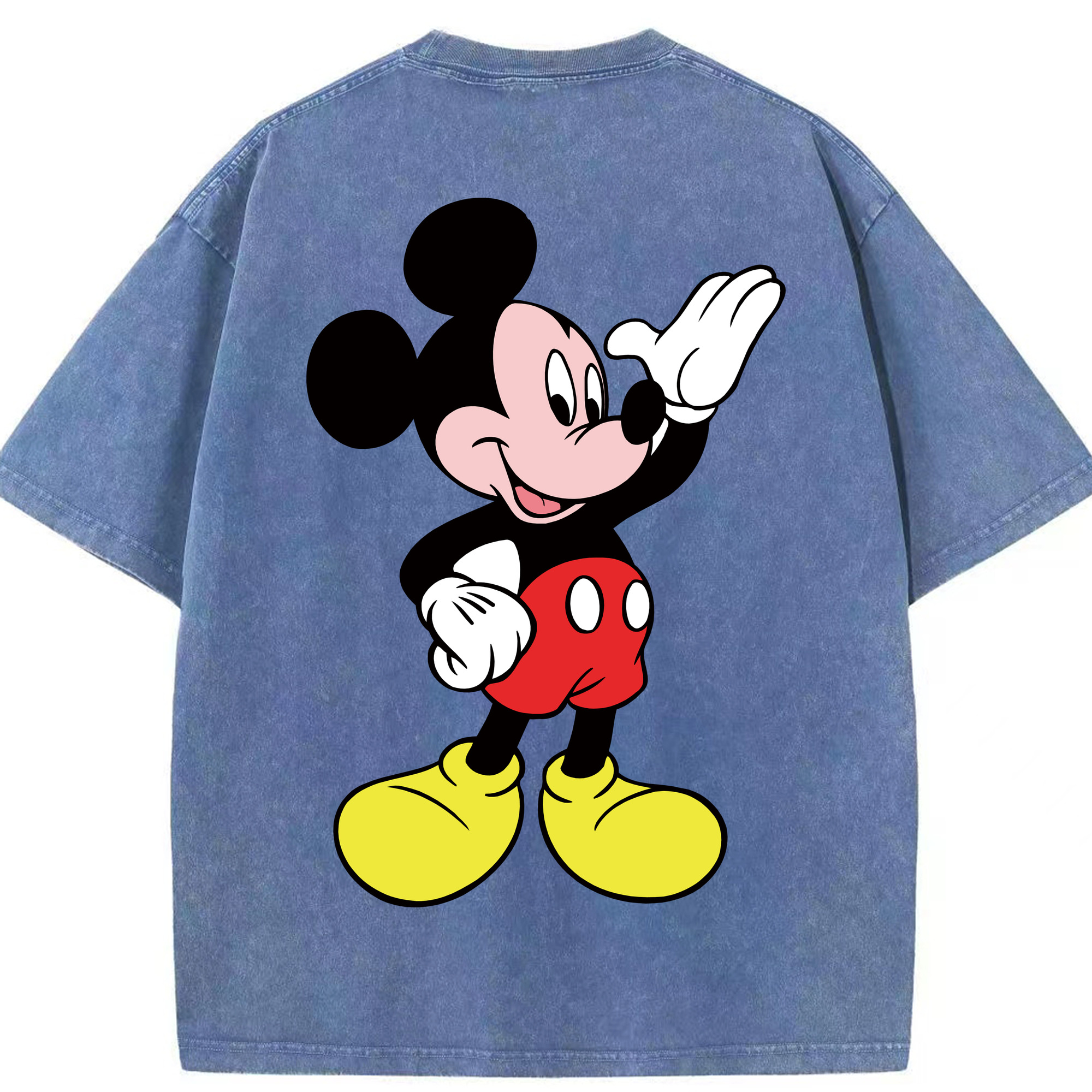 （画像用） ミッキーマウス Mickey Mouse 綿100% ヴィンテージ風 半袖Tシャツ（背面プリント）