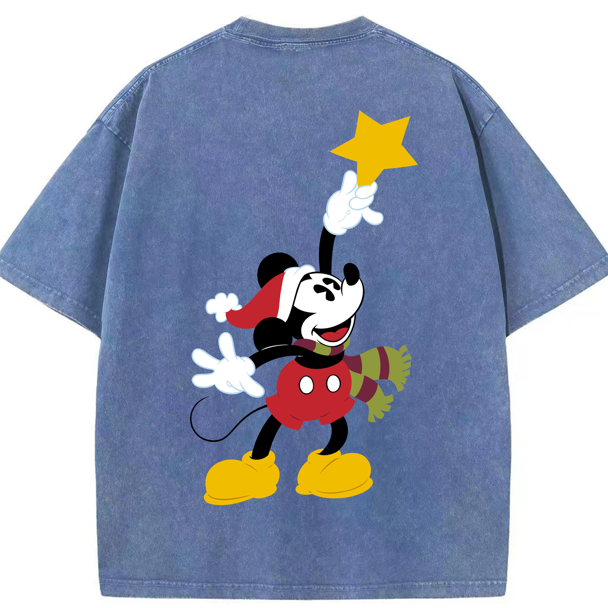 （画像用） ミッキーマウス Mickey Mouse 綿100% ヴィンテージ風 半袖Tシャツ（背面プリント）
