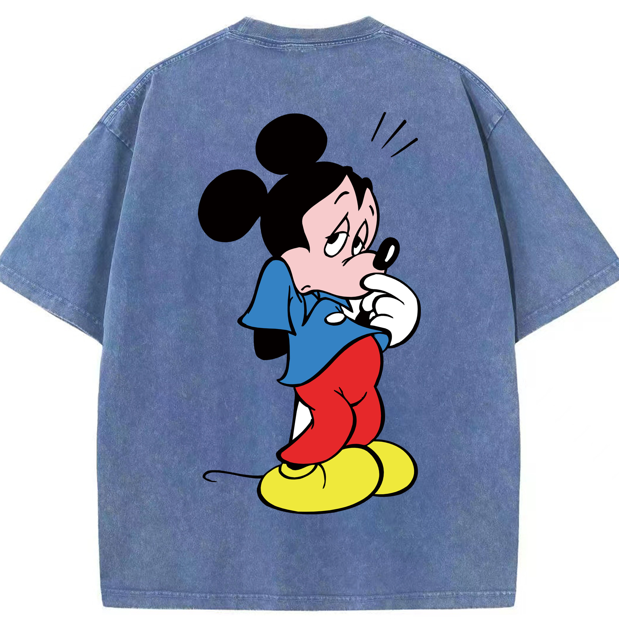 （画像用） ミッキーマウス Mickey Mouse 綿100% ヴィンテージ風 半袖Tシャツ（背面プリント）