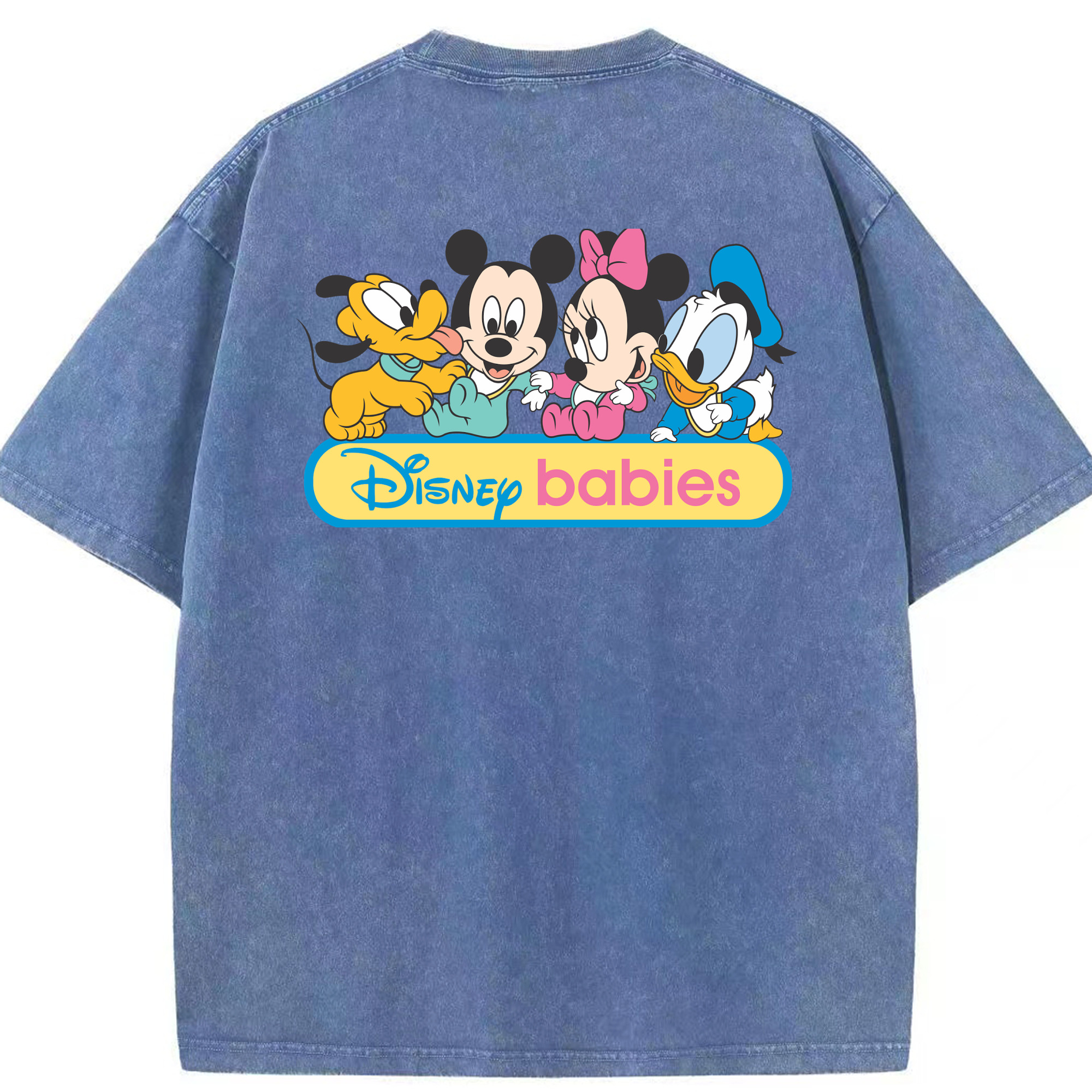 （画像用） ミッキーマウス Mickey Mouse 綿100% ヴィンテージ風 半袖Tシャツ（背面プリント）