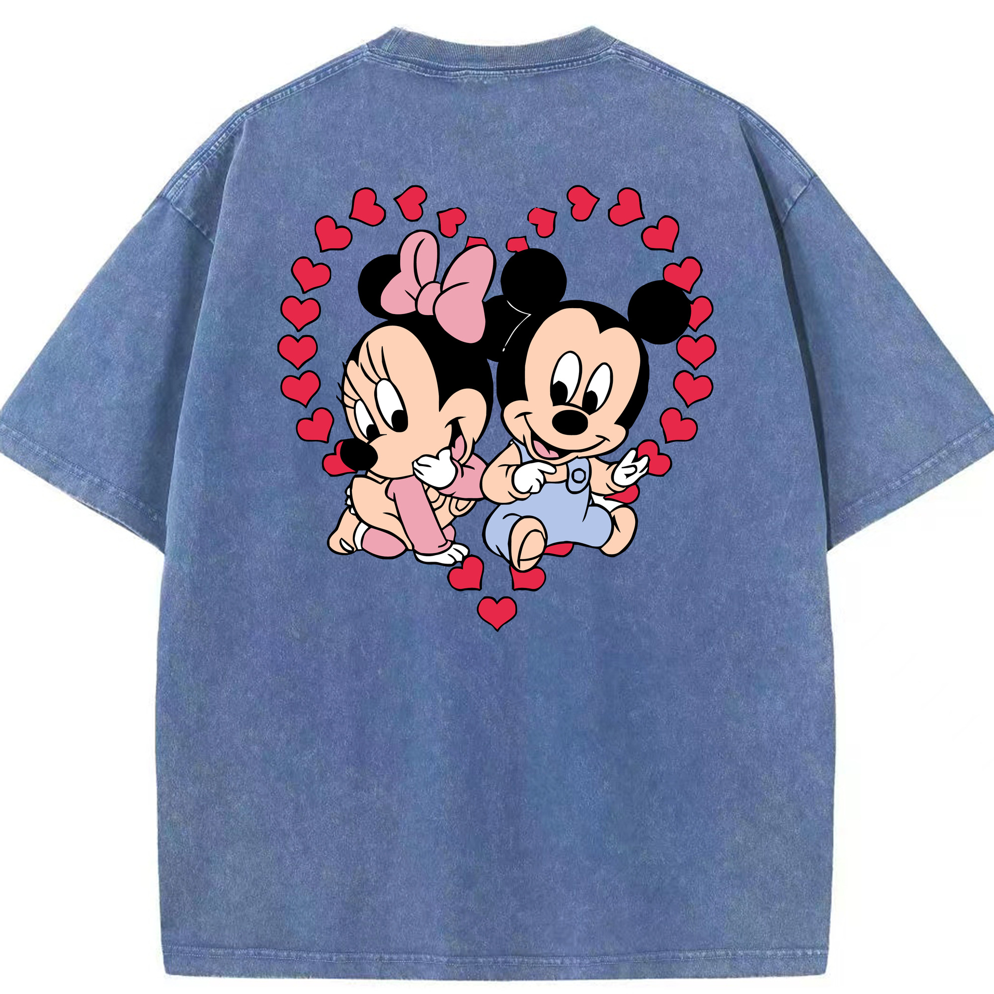 （画像用） ミッキーマウス Mickey Mouse 綿100% ヴィンテージ風 半袖Tシャツ（背面プリント）