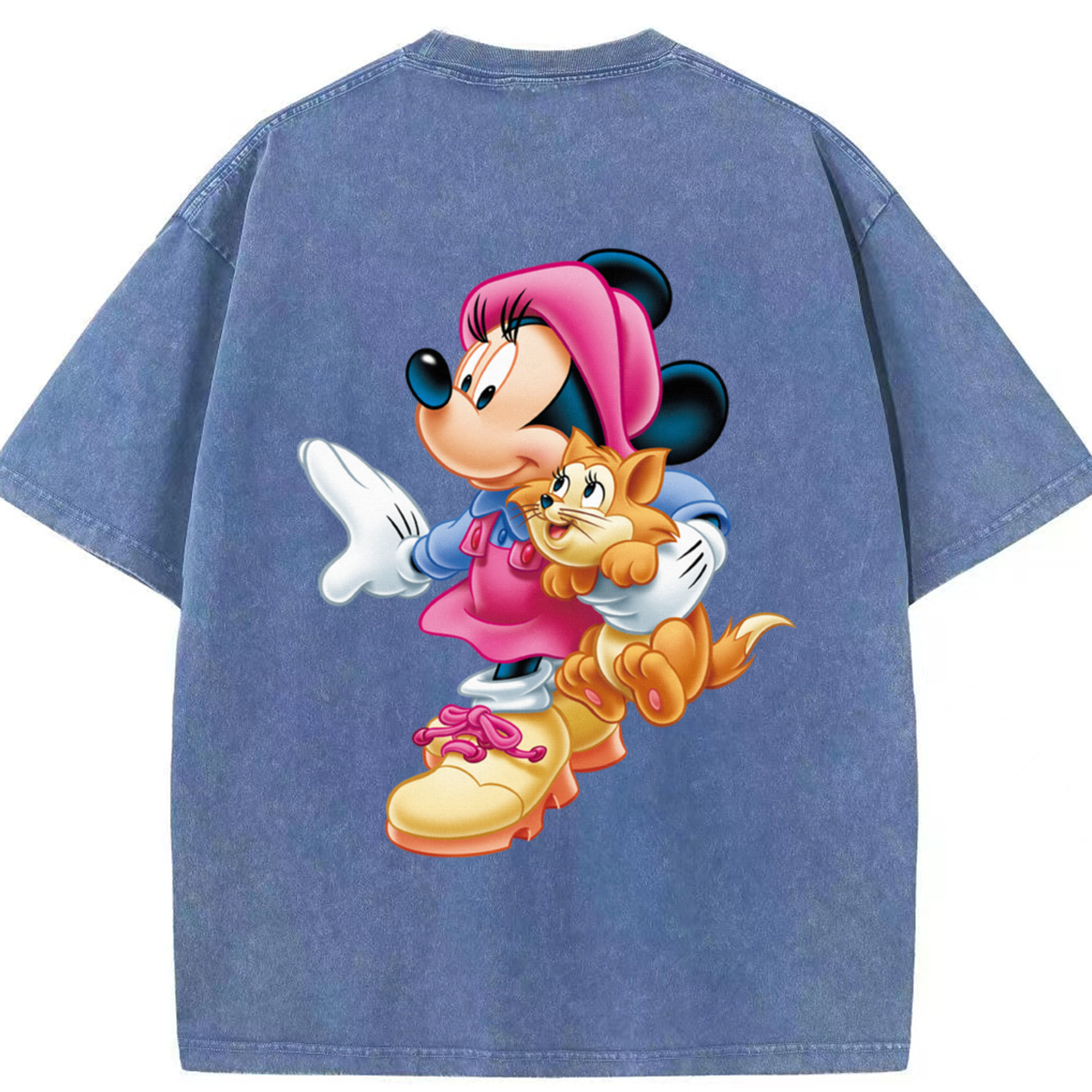 （画像用） ミッキーマウス Mickey Mouse 綿100% ヴィンテージ風 半袖Tシャツ（背面プリント）