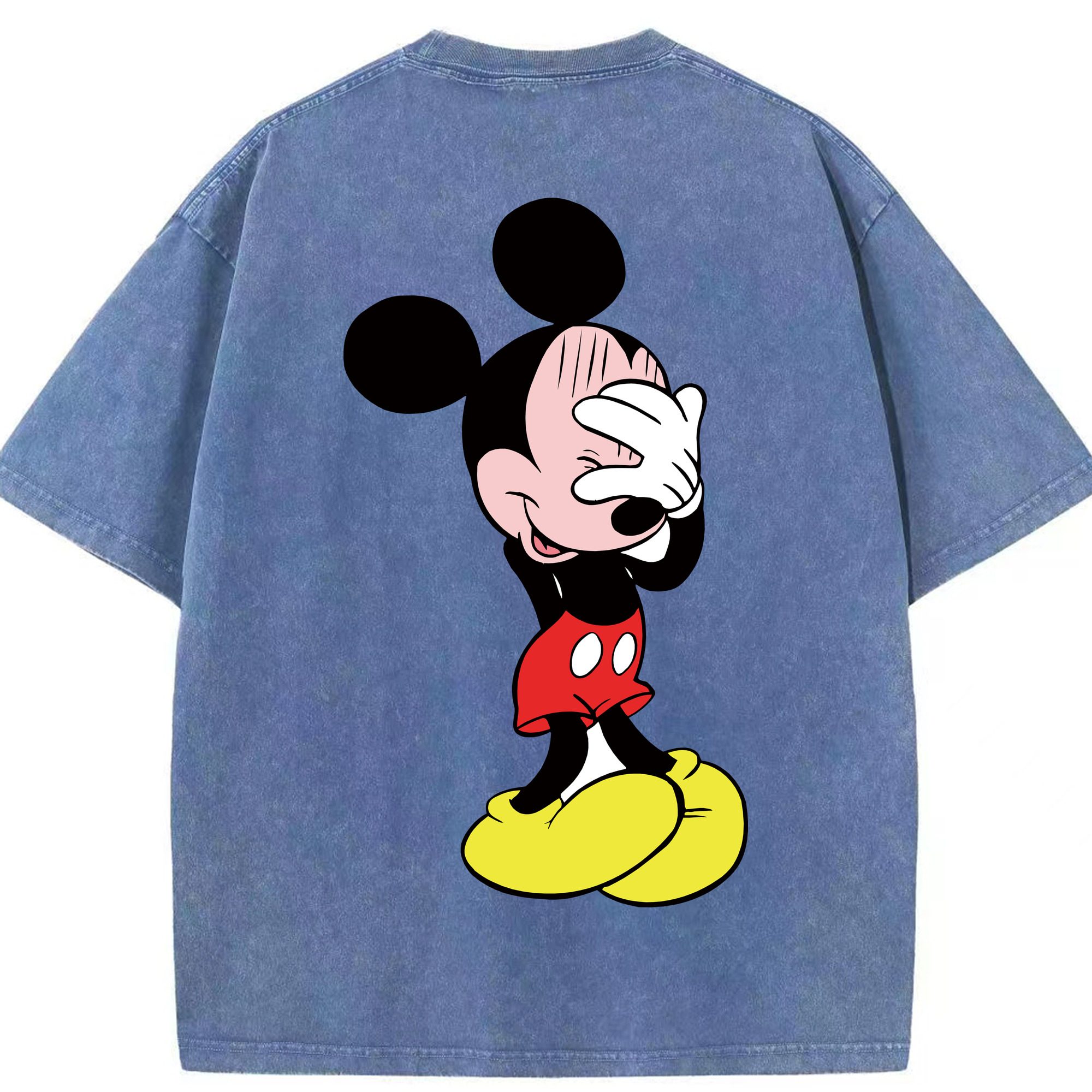 （画像用） ミッキーマウス Mickey Mouse 綿100% ヴィンテージ風 半袖Tシャツ（背面プリント）