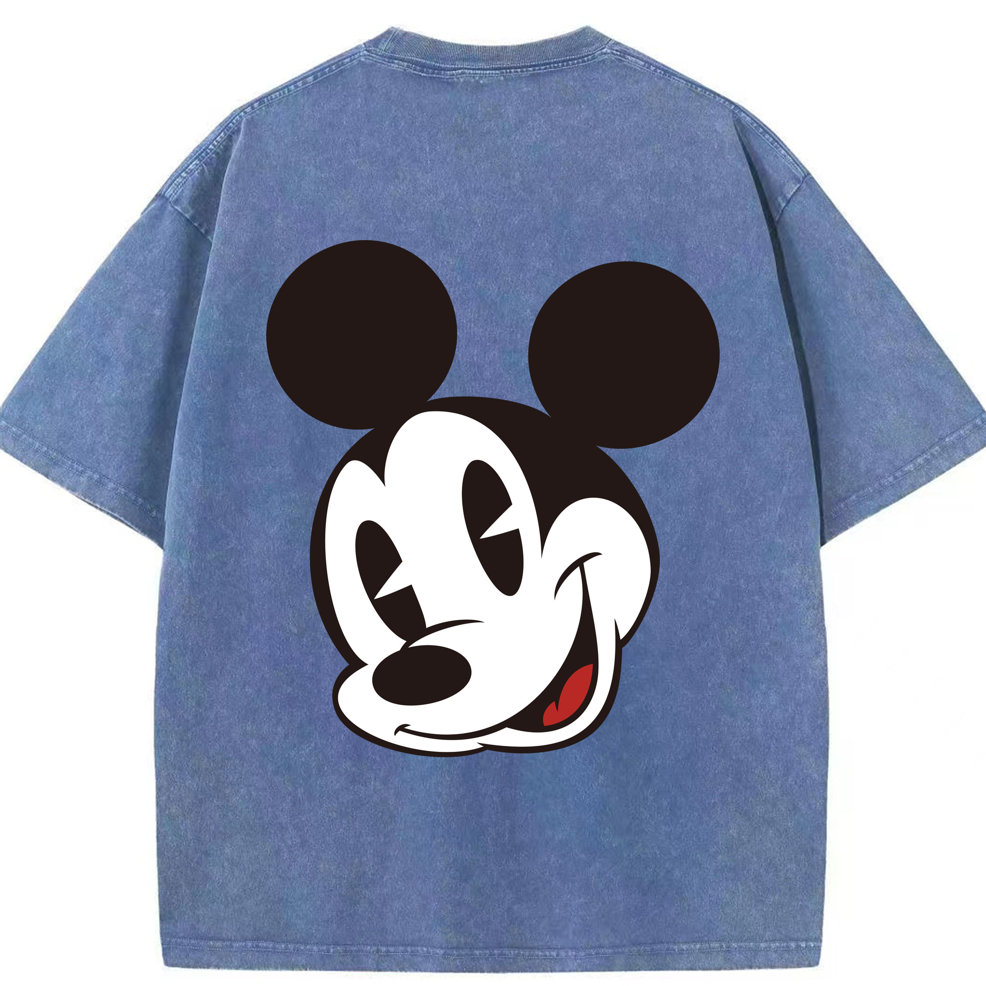 （画像用） ミッキーマウス Mickey Mouse 綿100% ヴィンテージ風 半袖Tシャツ（背面プリント）