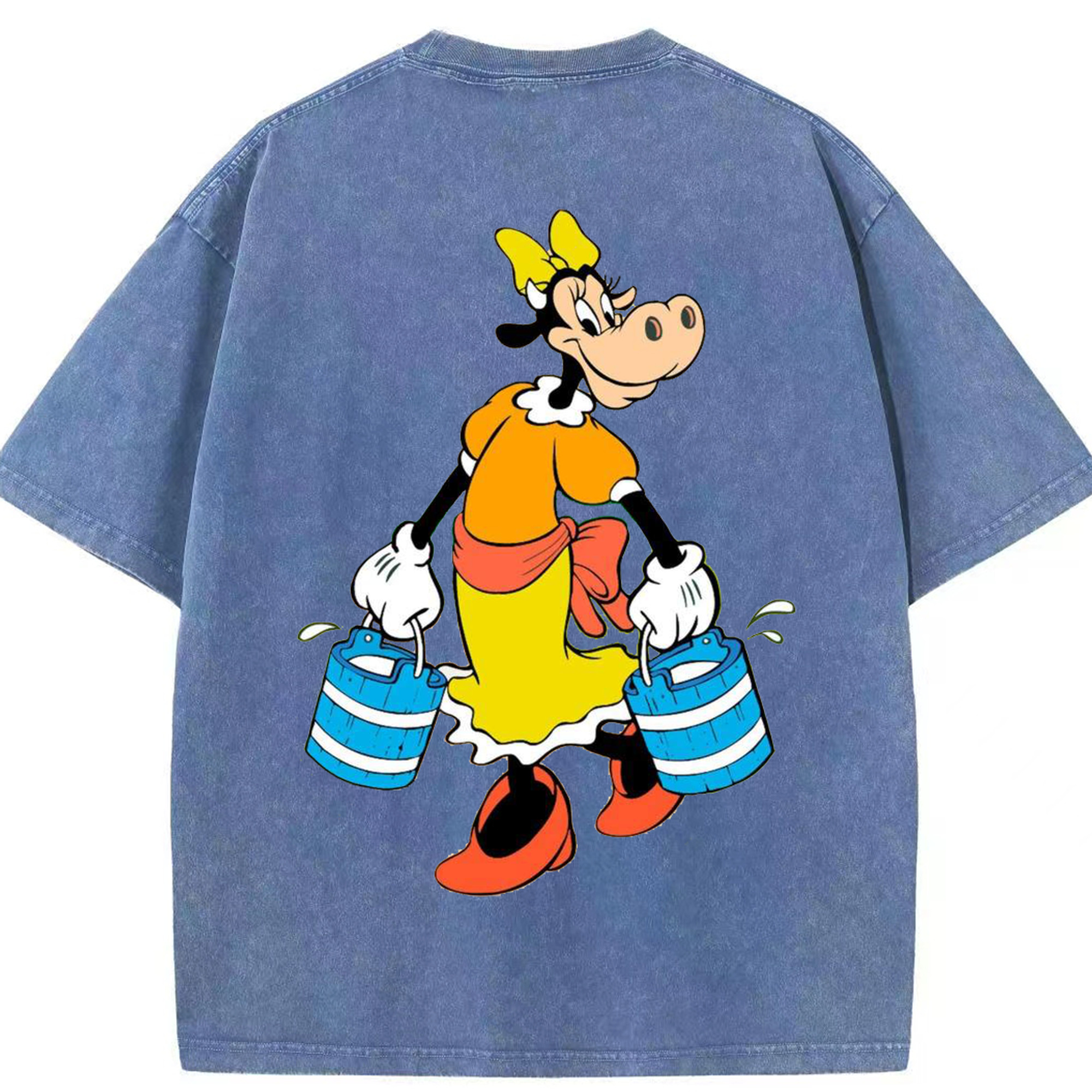 （画像用） ミッキーマウス Mickey Mouse 綿100% ヴィンテージ風 半袖Tシャツ（背面プリント）