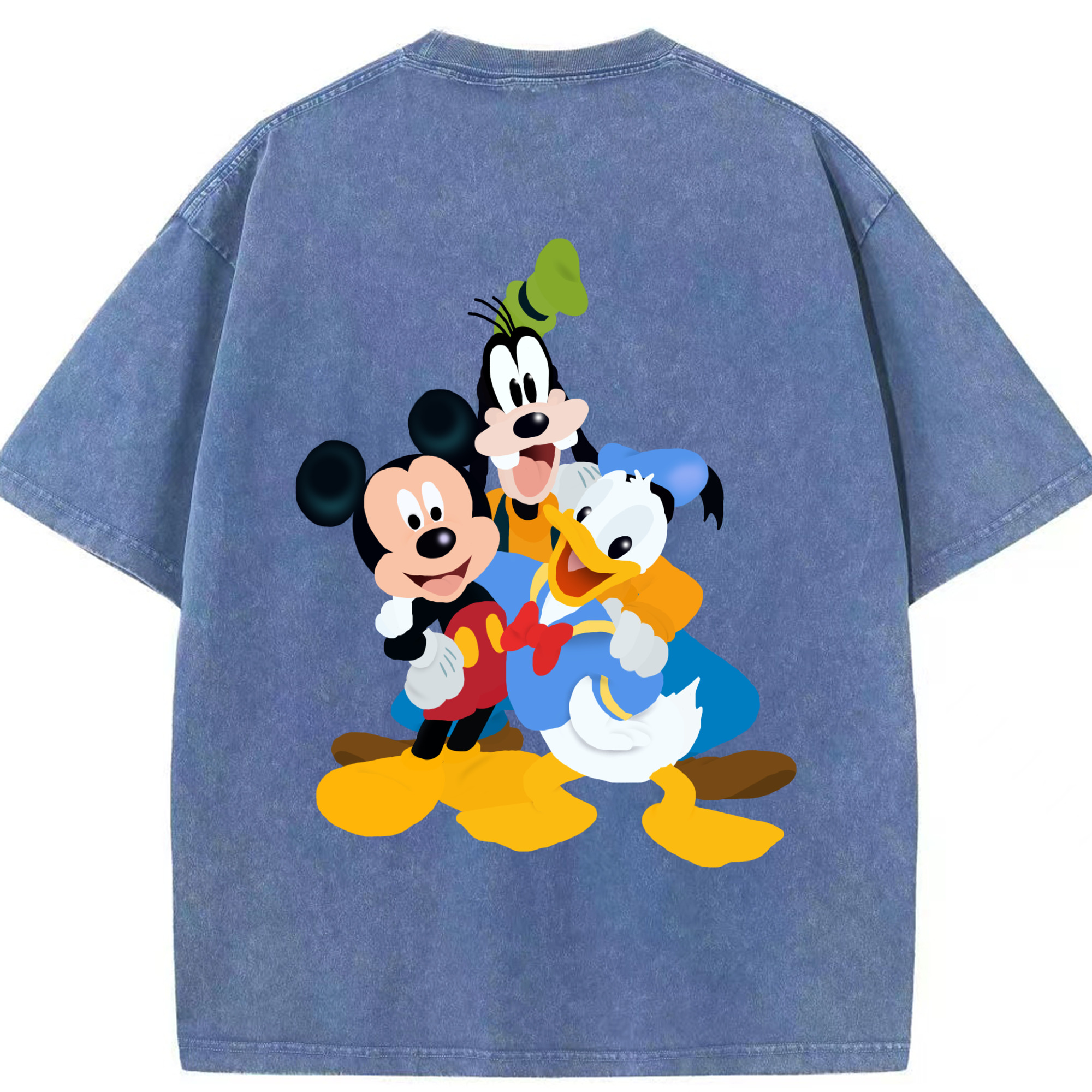 （画像用） ミッキーマウス Mickey Mouse 綿100% ヴィンテージ風 半袖Tシャツ（背面プリント）