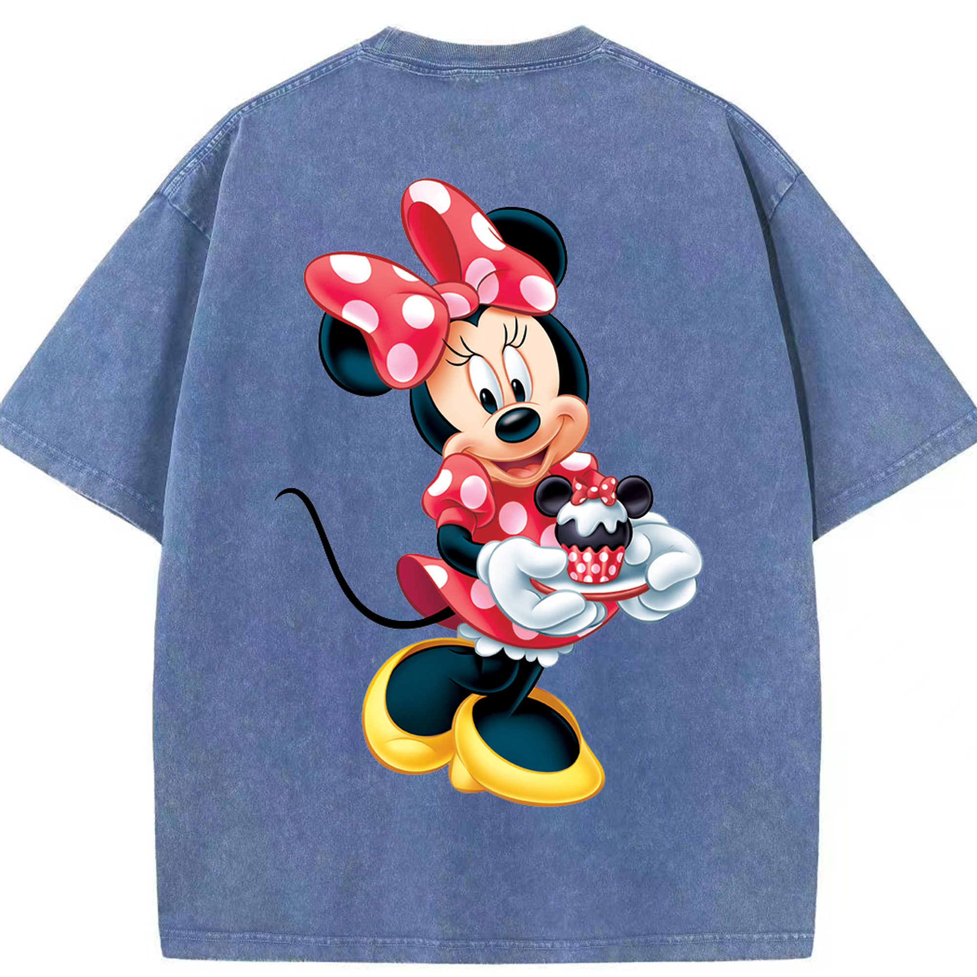 （画像用） ミッキーマウス Mickey Mouse 綿100% ヴィンテージ風 半袖Tシャツ（背面プリント）
