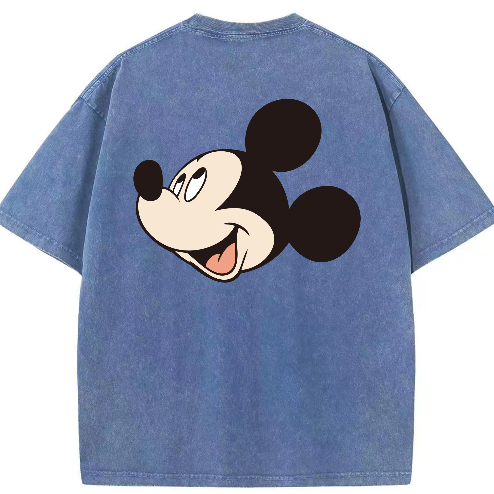 （画像用） ミッキーマウス Mickey Mouse 綿100% ヴィンテージ風 半袖Tシャツ（背面プリント）