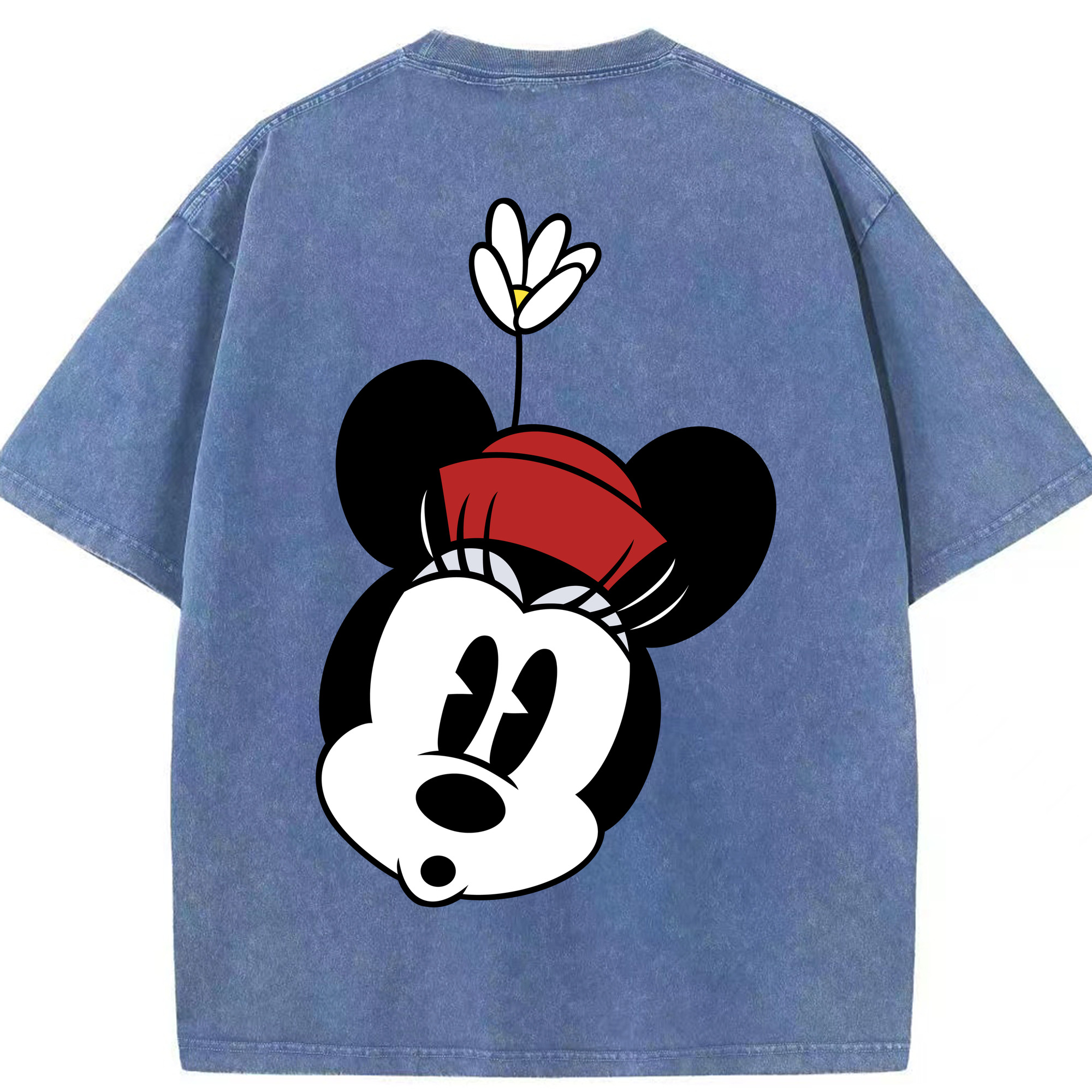 （画像用） ミッキーマウス Mickey Mouse 綿100% ヴィンテージ風 半袖Tシャツ（背面プリント）