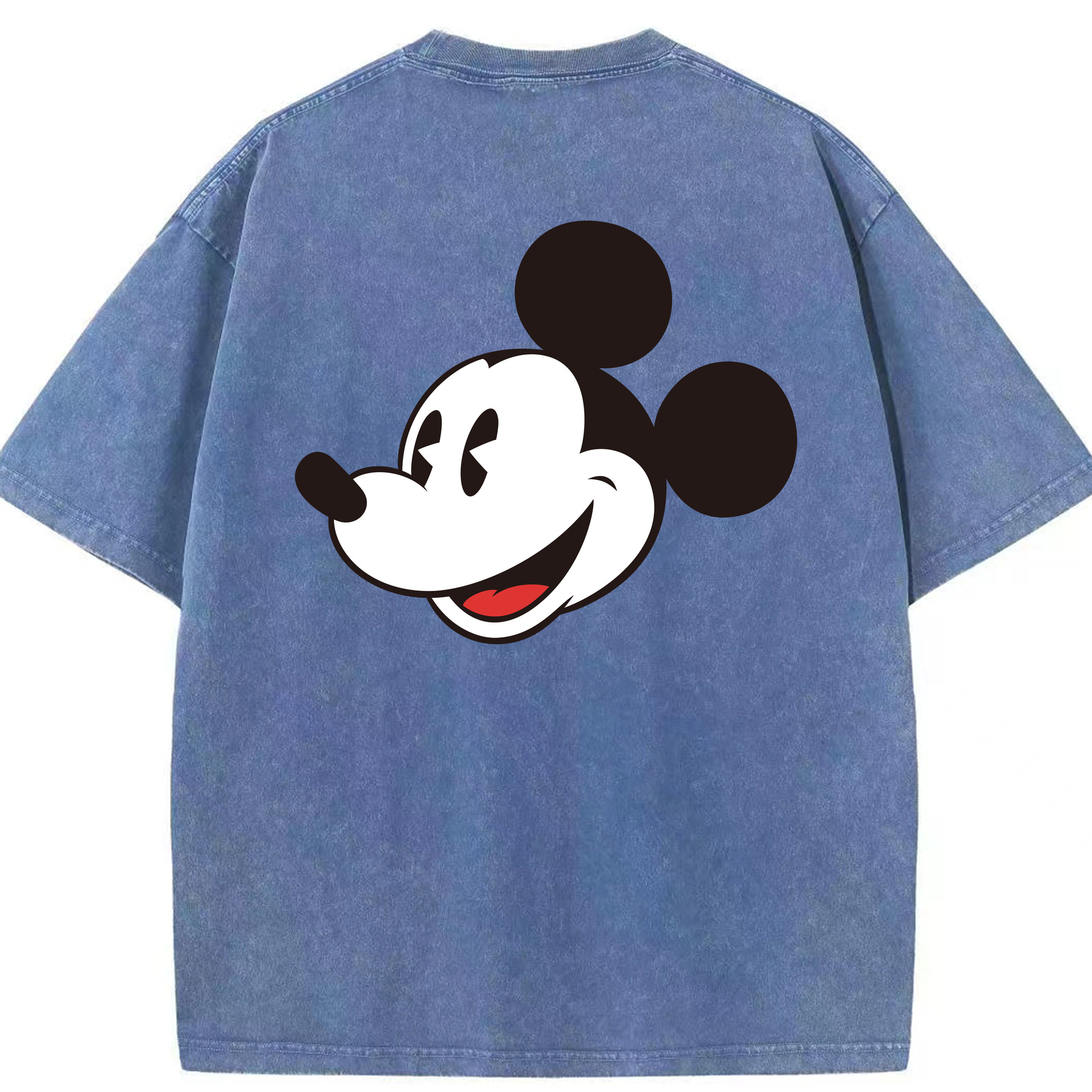 （画像用） ミッキーマウス Mickey Mouse 綿100% ヴィンテージ風 半袖Tシャツ（背面プリント）