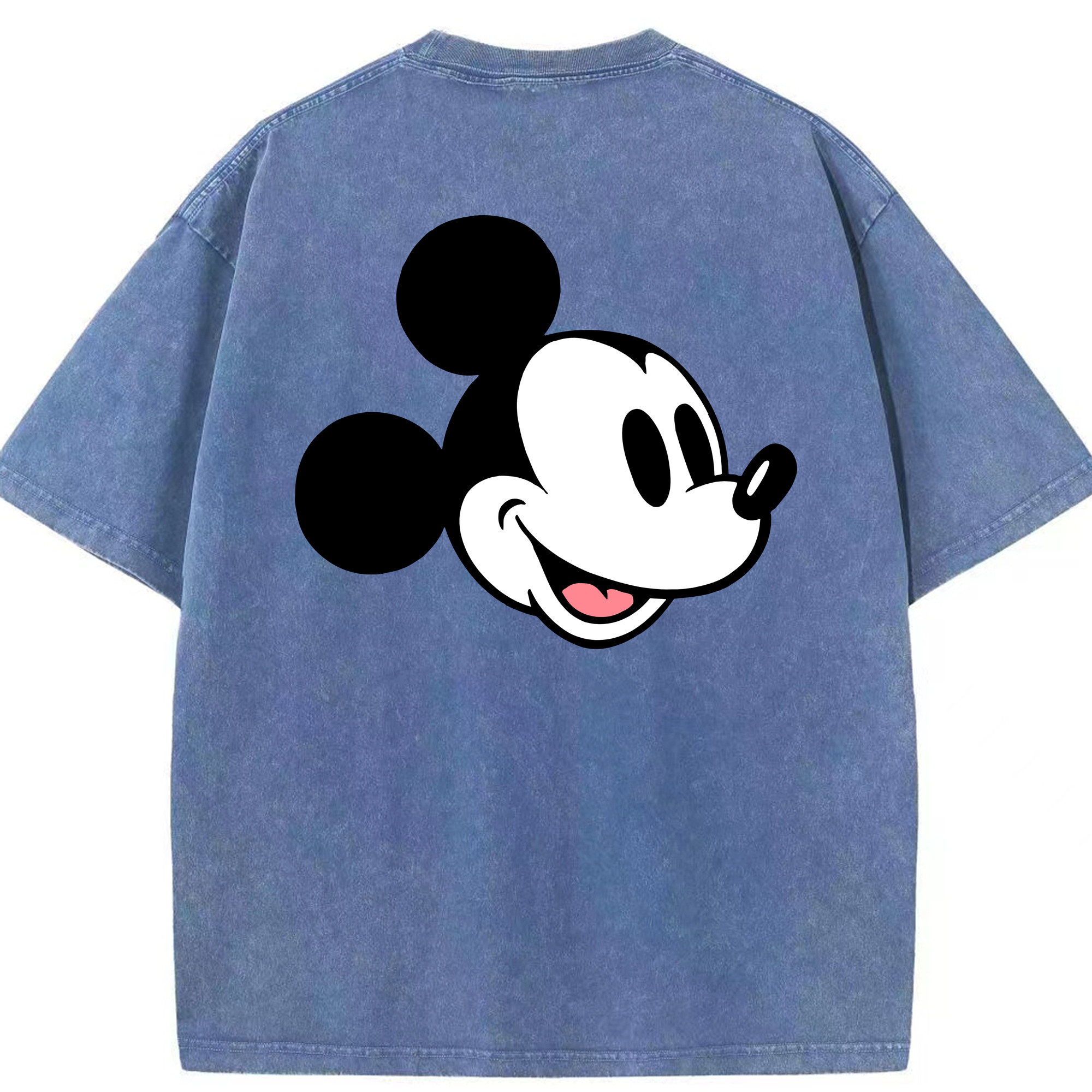 （画像用） ミッキーマウス Mickey Mouse 綿100% ヴィンテージ風 半袖Tシャツ（背面プリント）