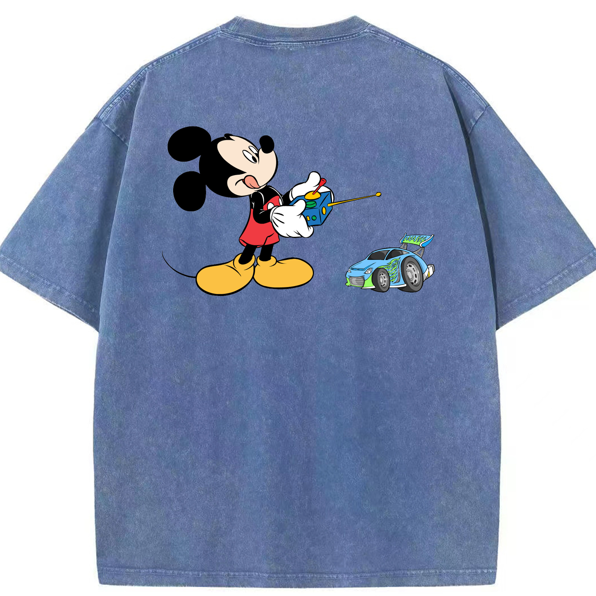 （画像用） ミッキーマウス Mickey Mouse 綿100% ヴィンテージ風 半袖Tシャツ（背面プリント）