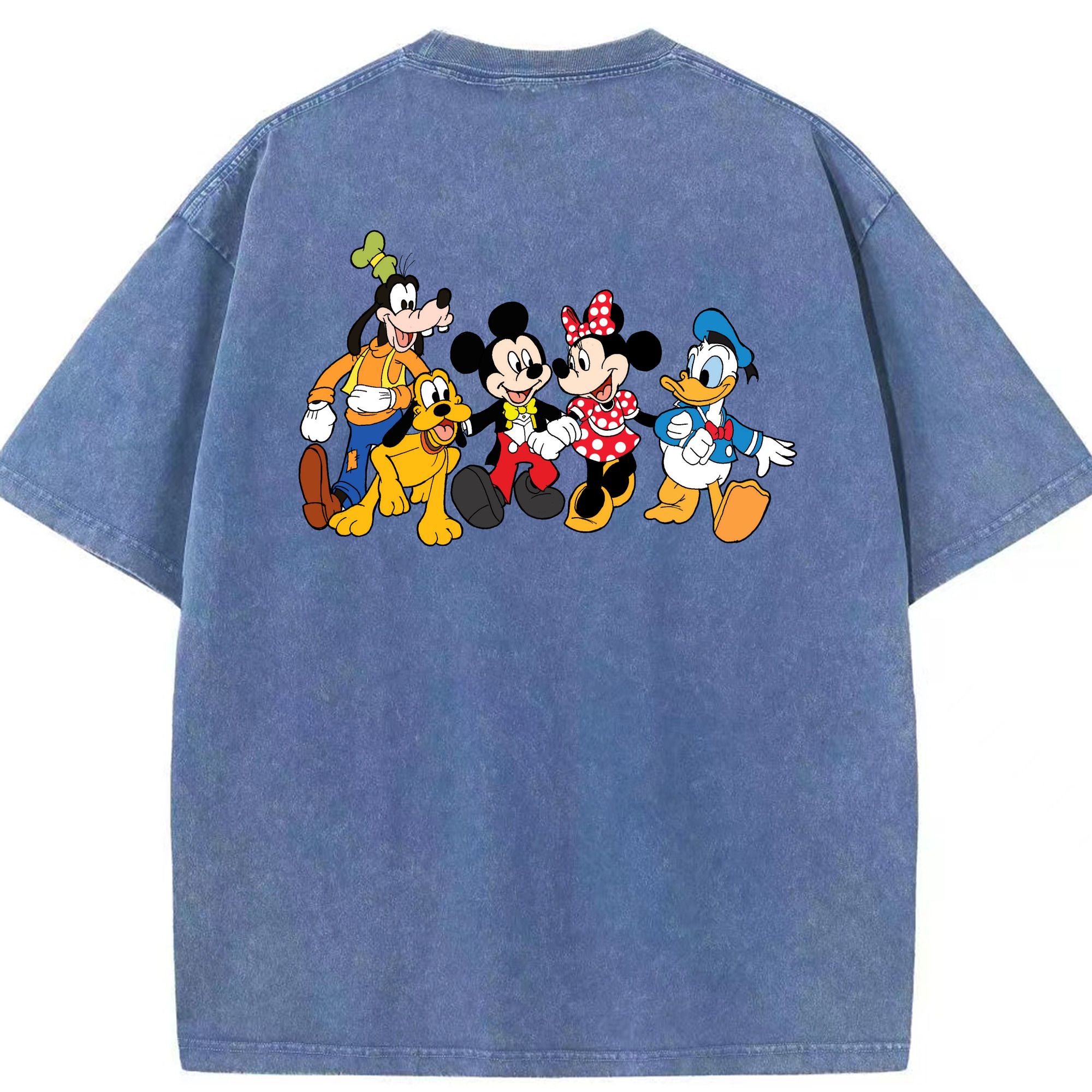 （画像用） ミッキーマウス Mickey Mouse 綿100% ヴィンテージ風 半袖Tシャツ（背面プリント）