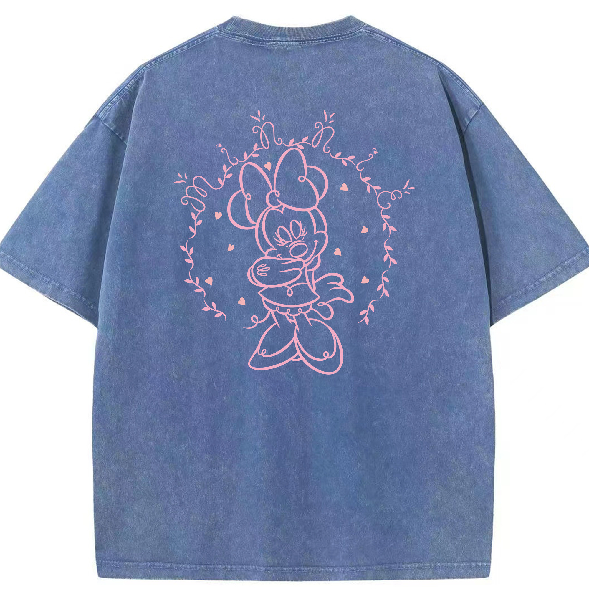 （画像用） ミッキーマウス Mickey Mouse 綿100% ヴィンテージ風 半袖Tシャツ（背面プリント）