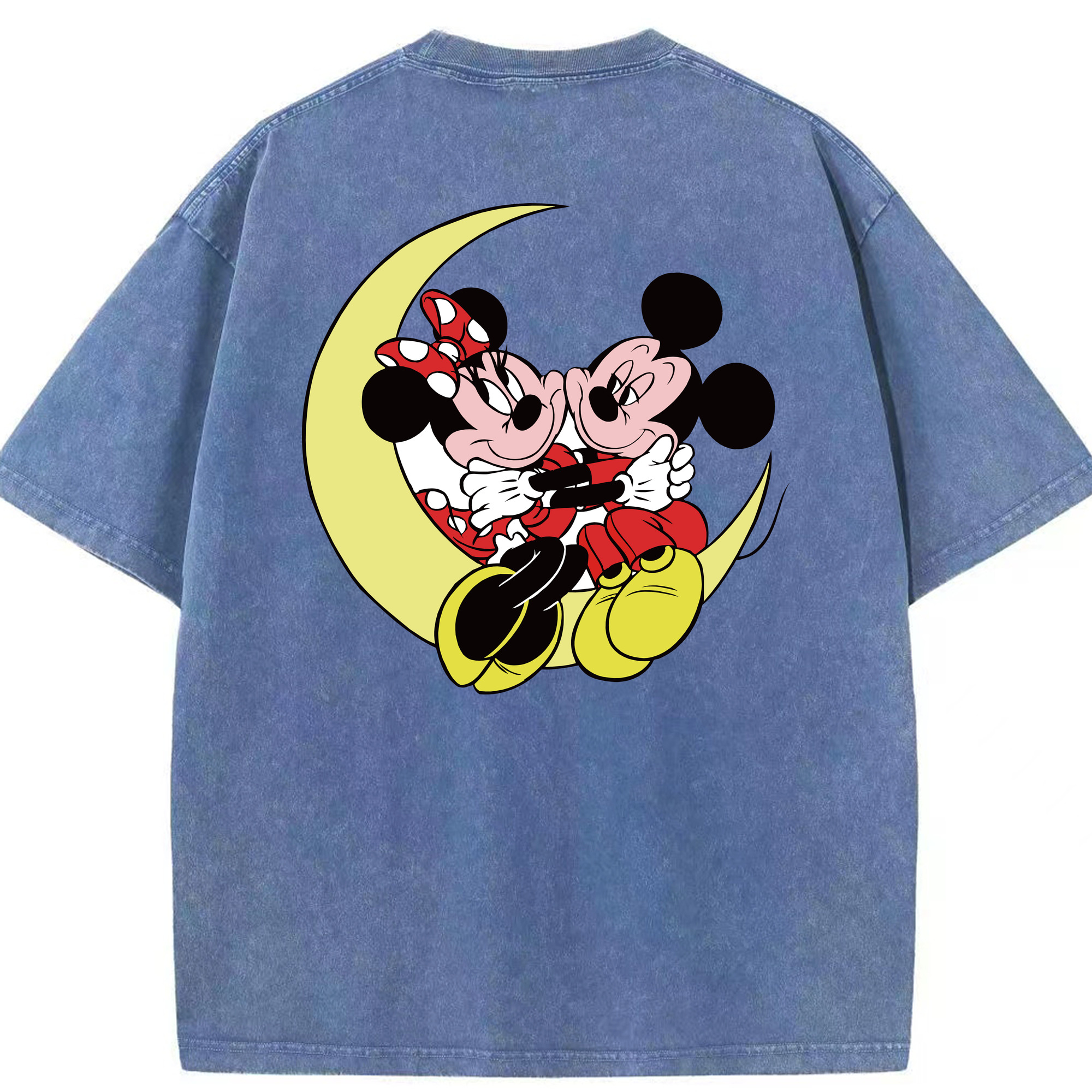（画像用） ミッキーマウス Mickey Mouse 綿100% ヴィンテージ風 半袖Tシャツ（背面プリント）
