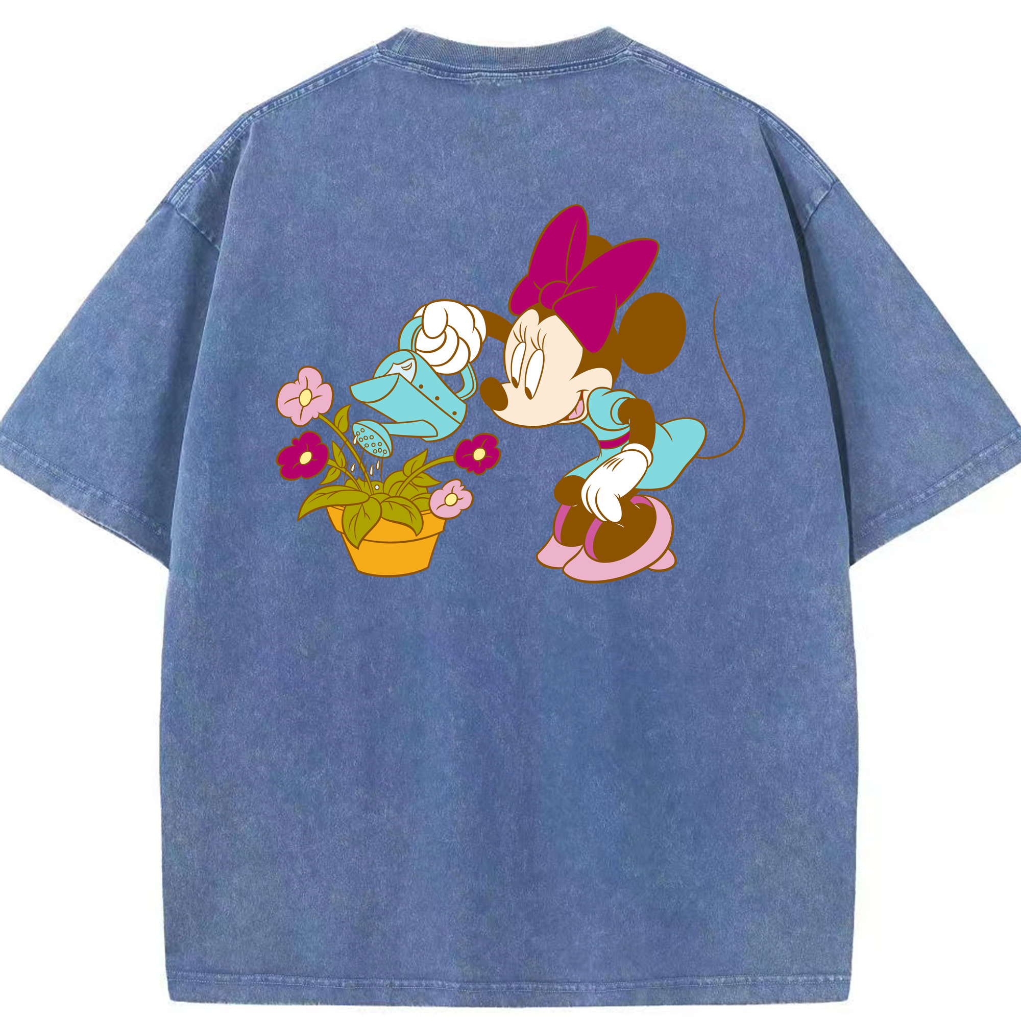 （画像用） ミッキーマウス Mickey Mouse 綿100% ヴィンテージ風 半袖Tシャツ（背面プリント）