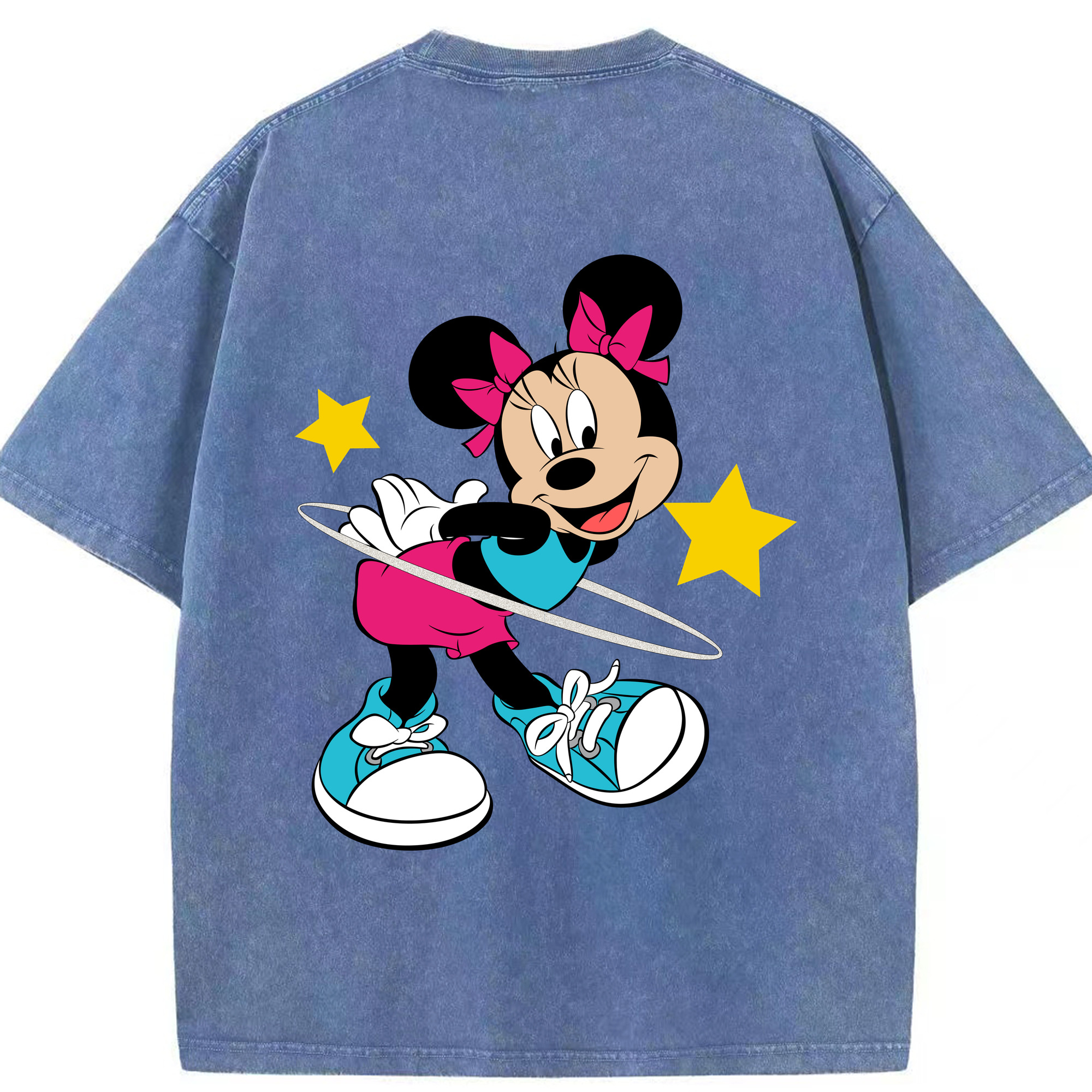 （画像用） ミッキーマウス Mickey Mouse 綿100% ヴィンテージ風 半袖Tシャツ（背面プリント）
