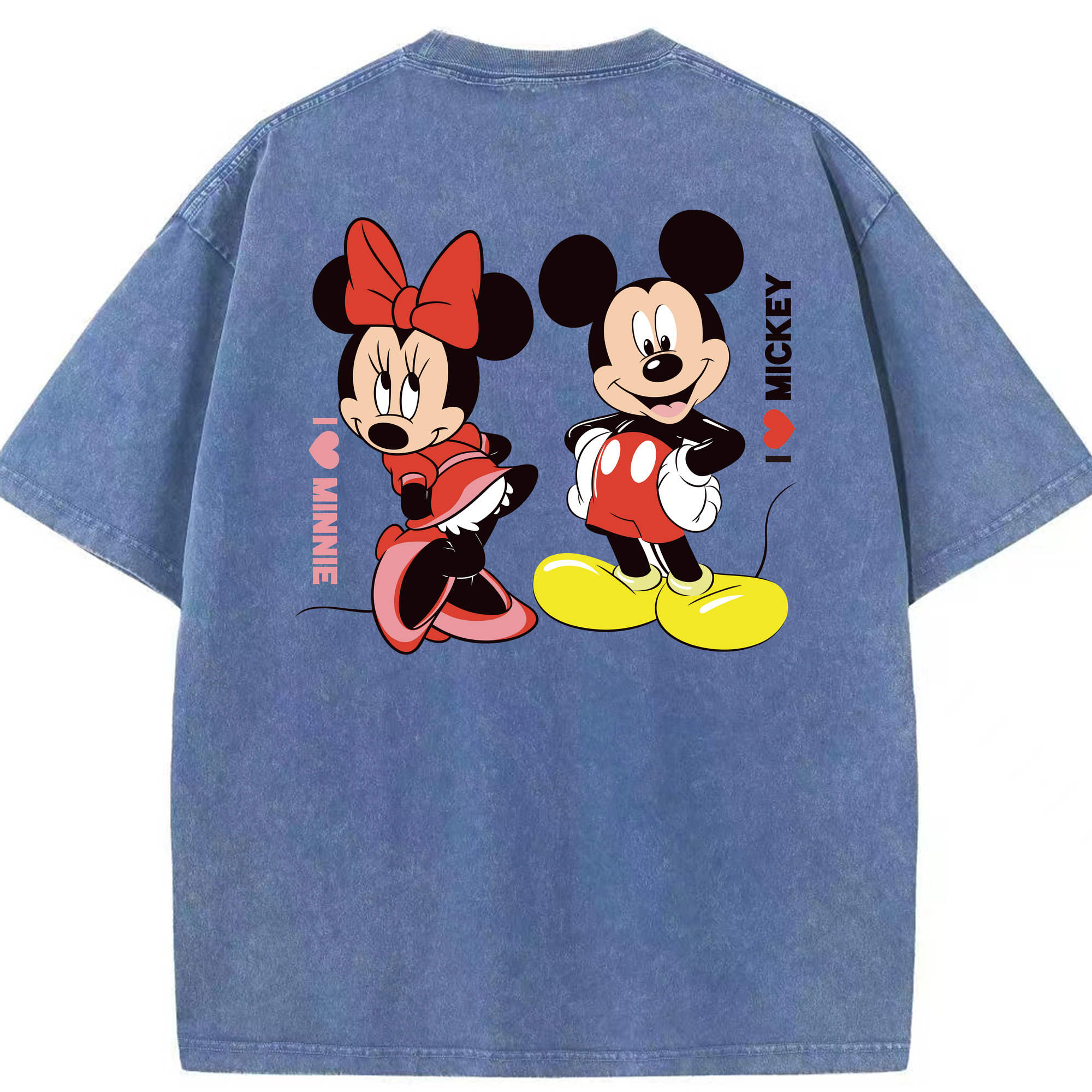 （画像用） ミッキーマウス Mickey Mouse 綿100% ヴィンテージ風 半袖Tシャツ（背面プリント）