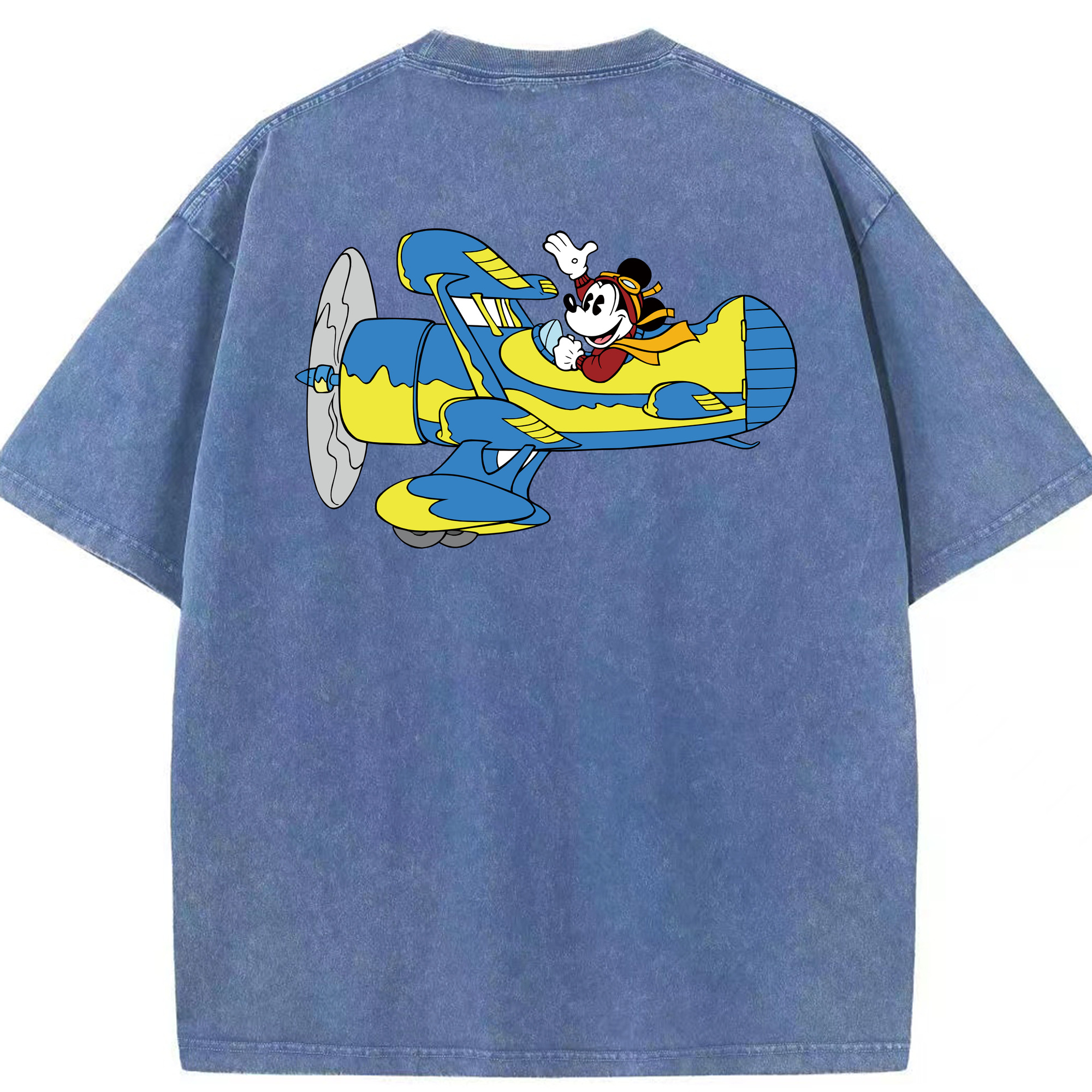 （画像用） ミッキーマウス Mickey Mouse 綿100% ヴィンテージ風 半袖Tシャツ（背面プリント）