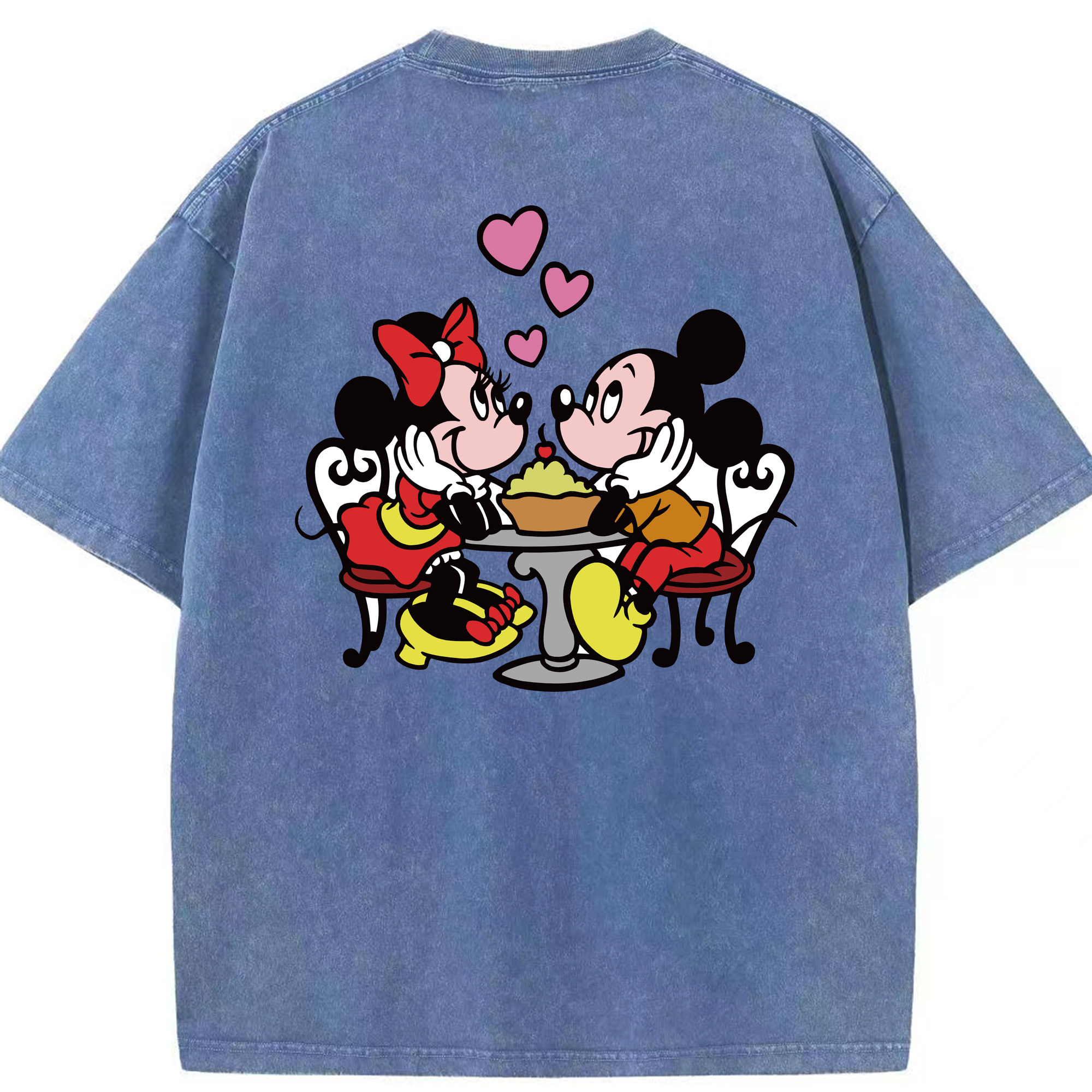 （画像用） ミッキーマウス Mickey Mouse 綿100% ヴィンテージ風 半袖Tシャツ（背面プリント）