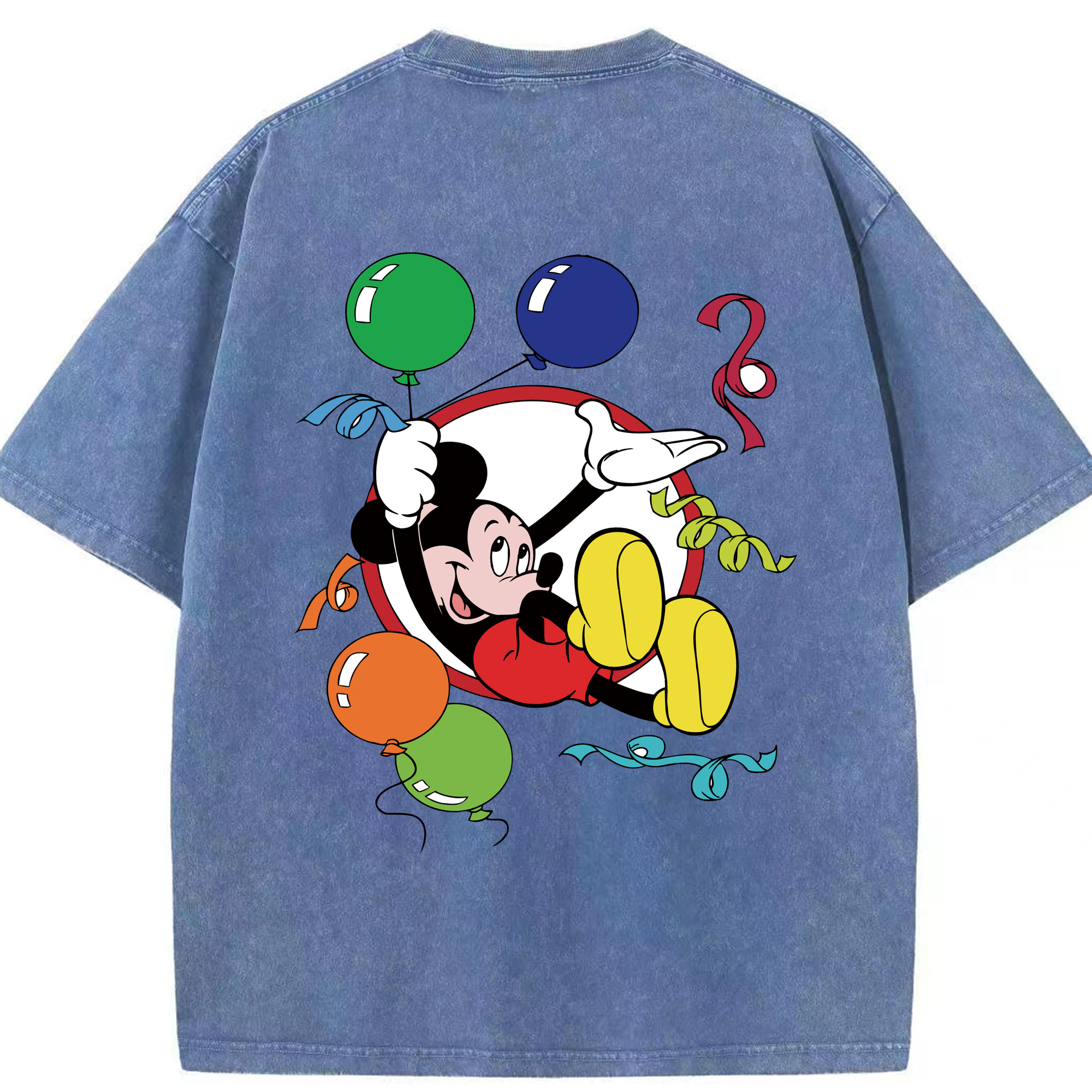 （画像用） ミッキーマウス Mickey Mouse 綿100% ヴィンテージ風 半袖Tシャツ（背面プリント）