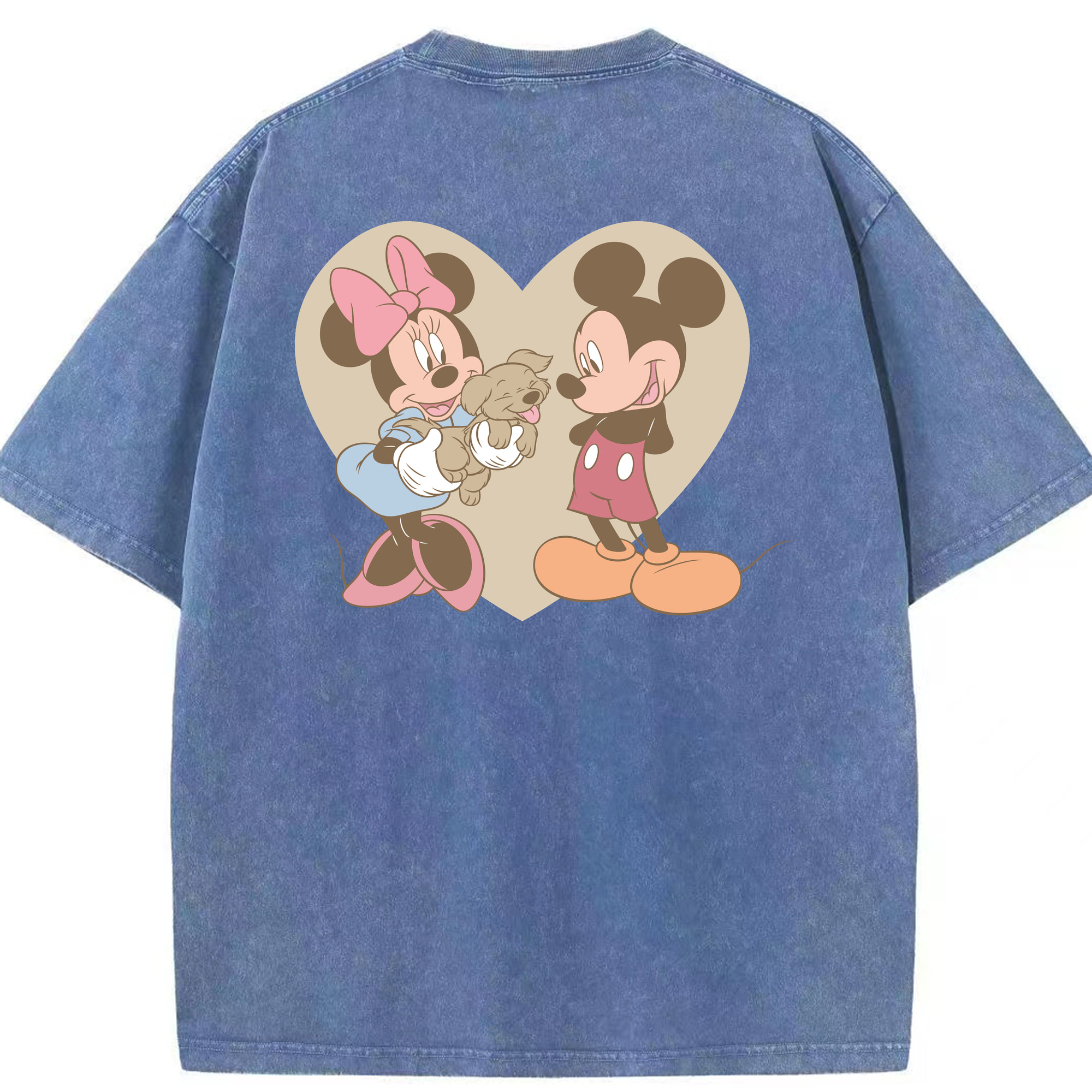 （画像用） ミッキーマウス Mickey Mouse 綿100% ヴィンテージ風 半袖Tシャツ（背面プリント）