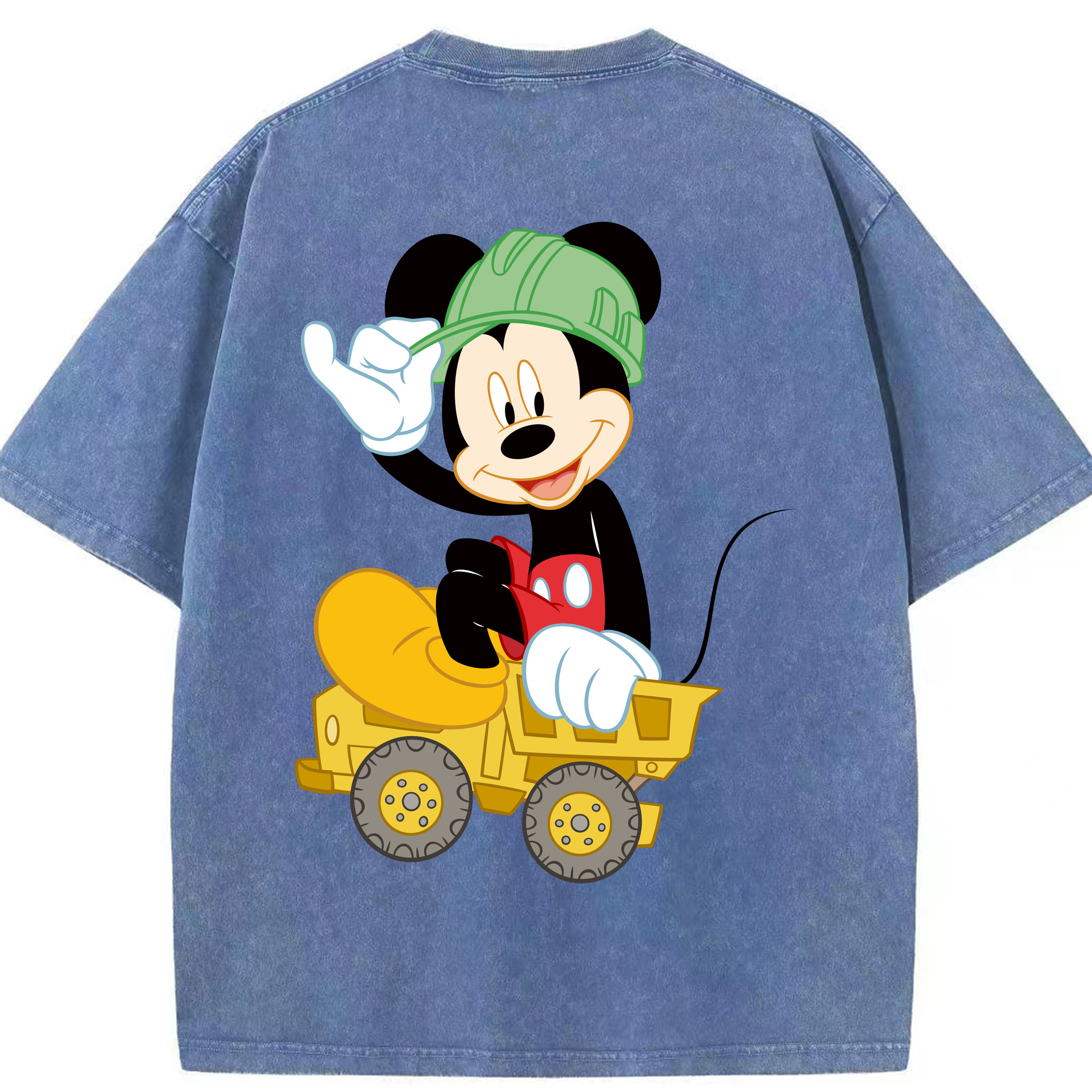 （画像用） ミッキーマウス Mickey Mouse 綿100% ヴィンテージ風 半袖Tシャツ（背面プリント）