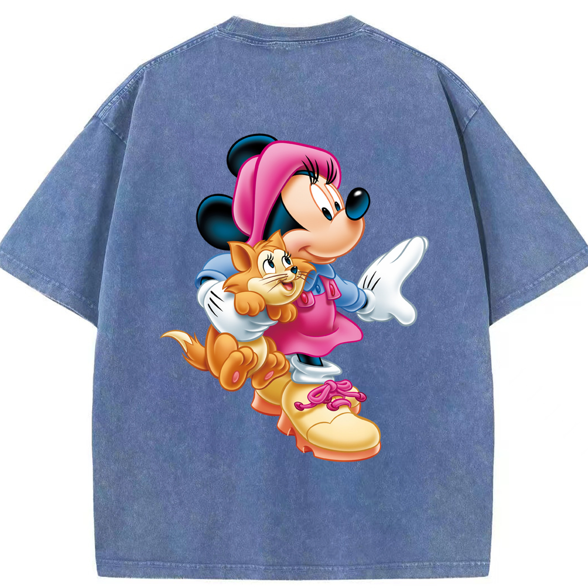 （画像用） ミッキーマウス Mickey Mouse 綿100% ヴィンテージ風 半袖Tシャツ（背面プリント）