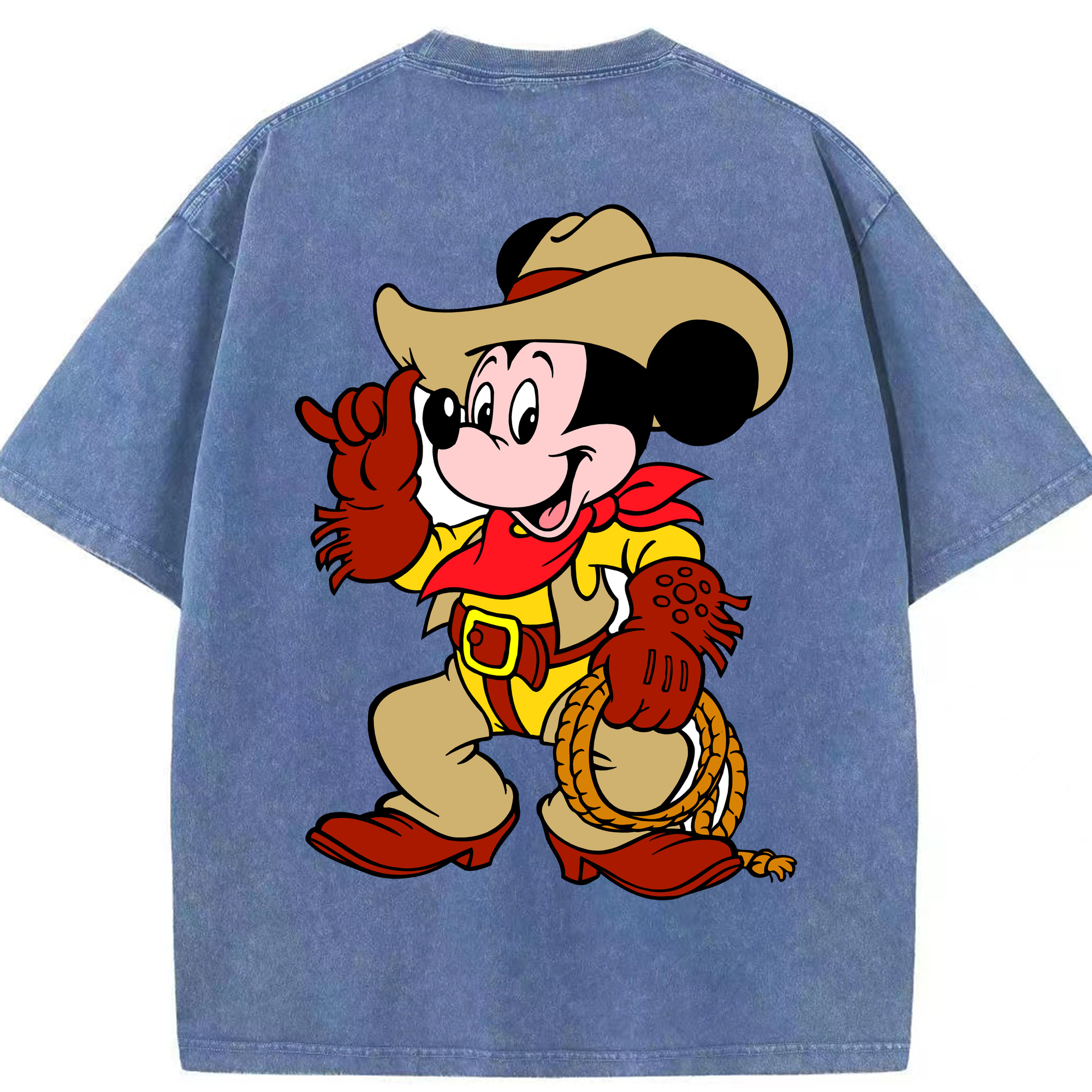 （画像用） ミッキーマウス Mickey Mouse 綿100% ヴィンテージ風 半袖Tシャツ（背面プリント）