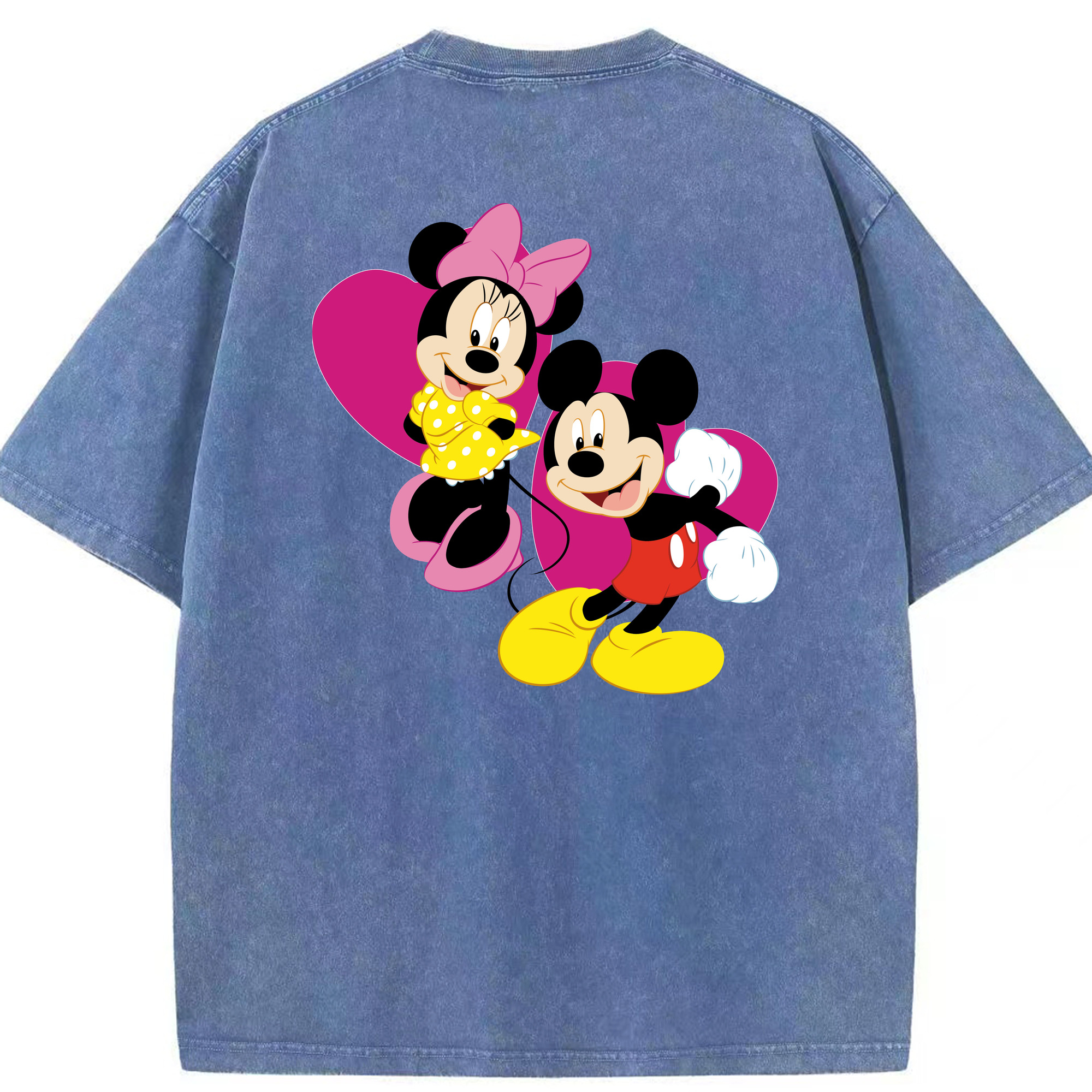 （画像用） ミッキーマウス Mickey Mouse 綿100% ヴィンテージ風 半袖Tシャツ（背面プリント）