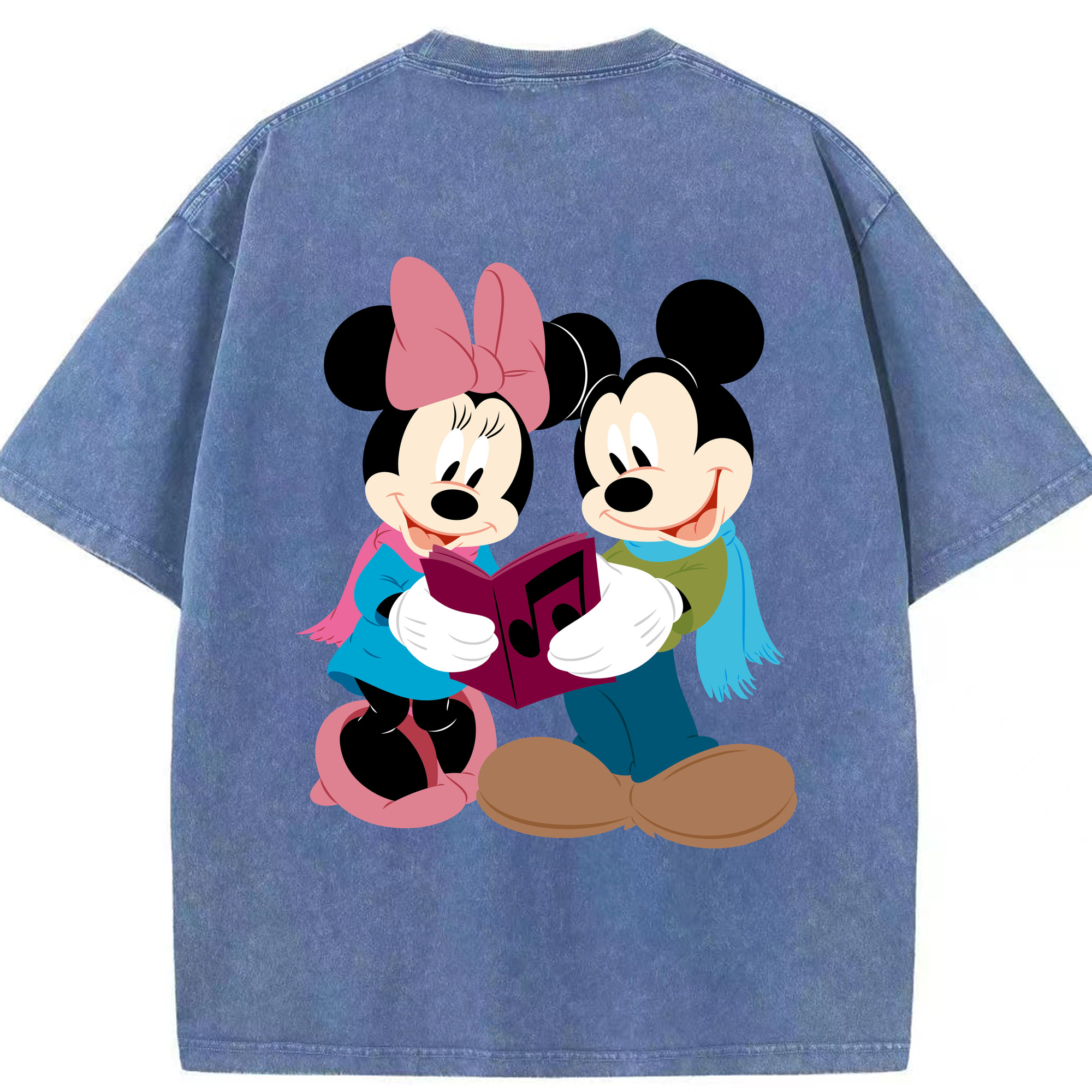 （画像用） ミッキーマウス Mickey Mouse 綿100% ヴィンテージ風 半袖Tシャツ（背面プリント）