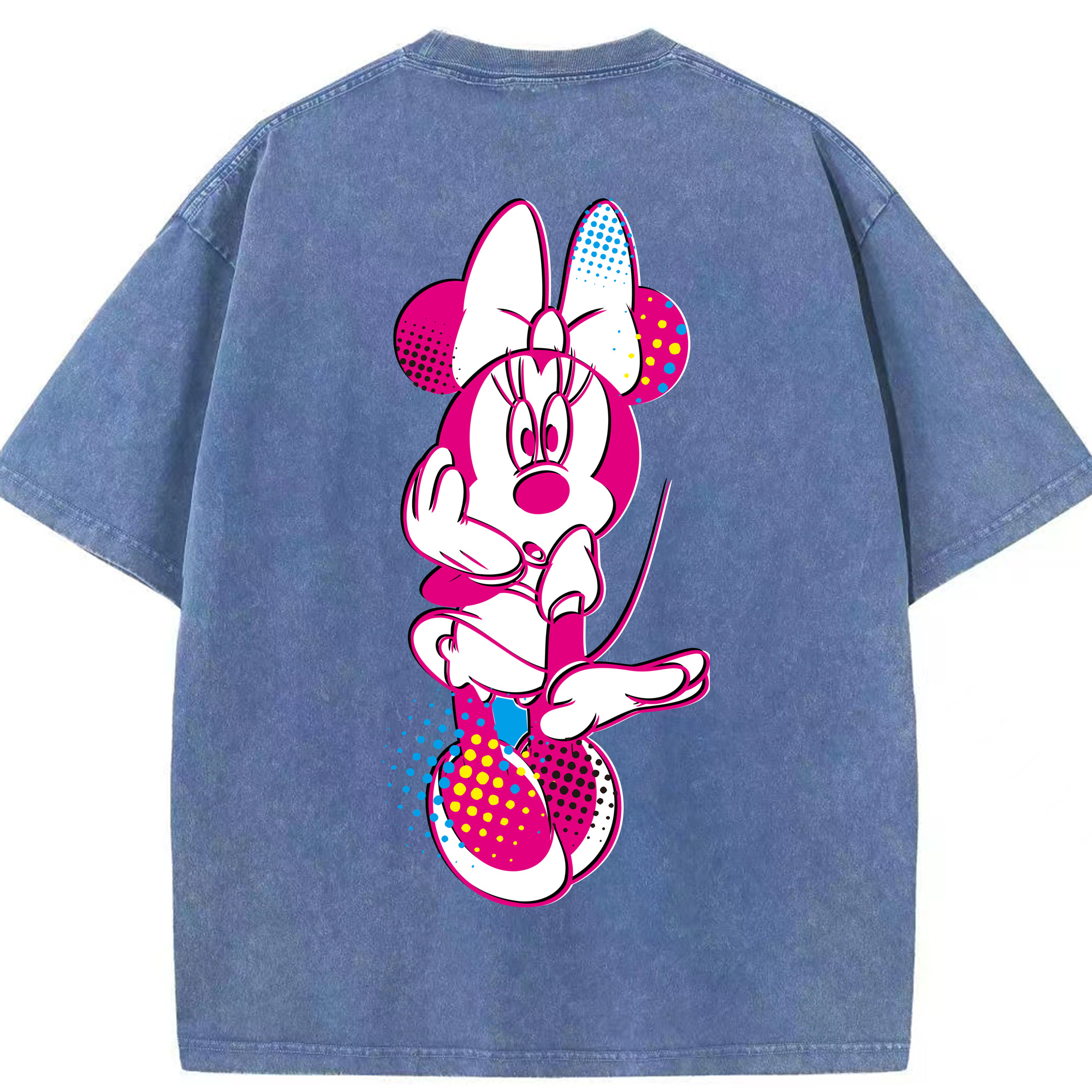 （画像用） ミッキーマウス Mickey Mouse 綿100% ヴィンテージ風 半袖Tシャツ（背面プリント）