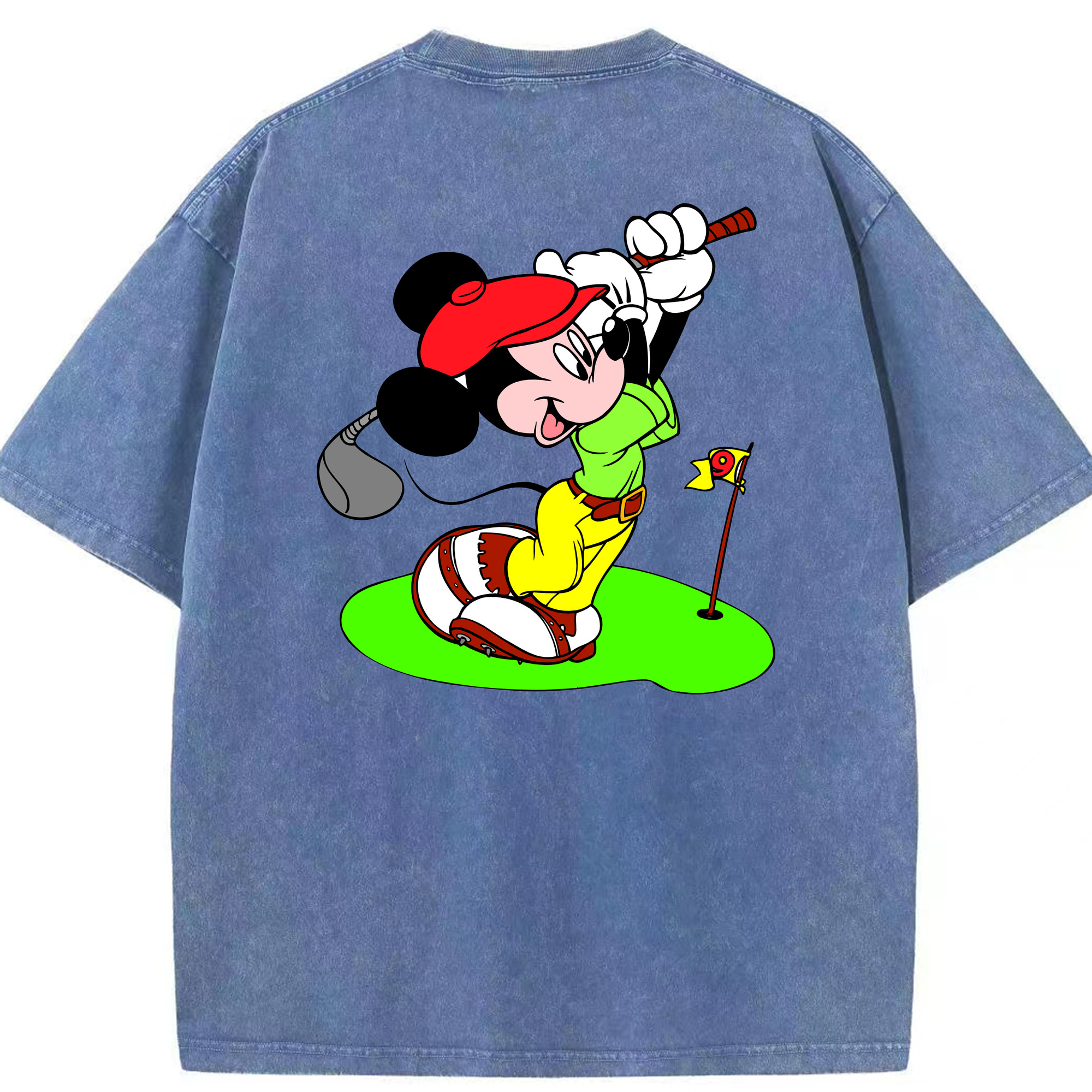 （画像用） ミッキーマウス Mickey Mouse 綿100% ヴィンテージ風 半袖Tシャツ（背面プリント）