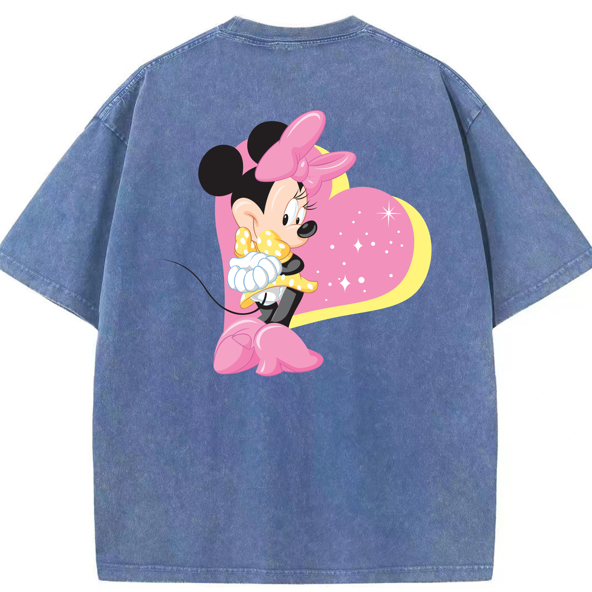 （画像用） ミッキーマウス Mickey Mouse 綿100% ヴィンテージ風 半袖Tシャツ（背面プリント）