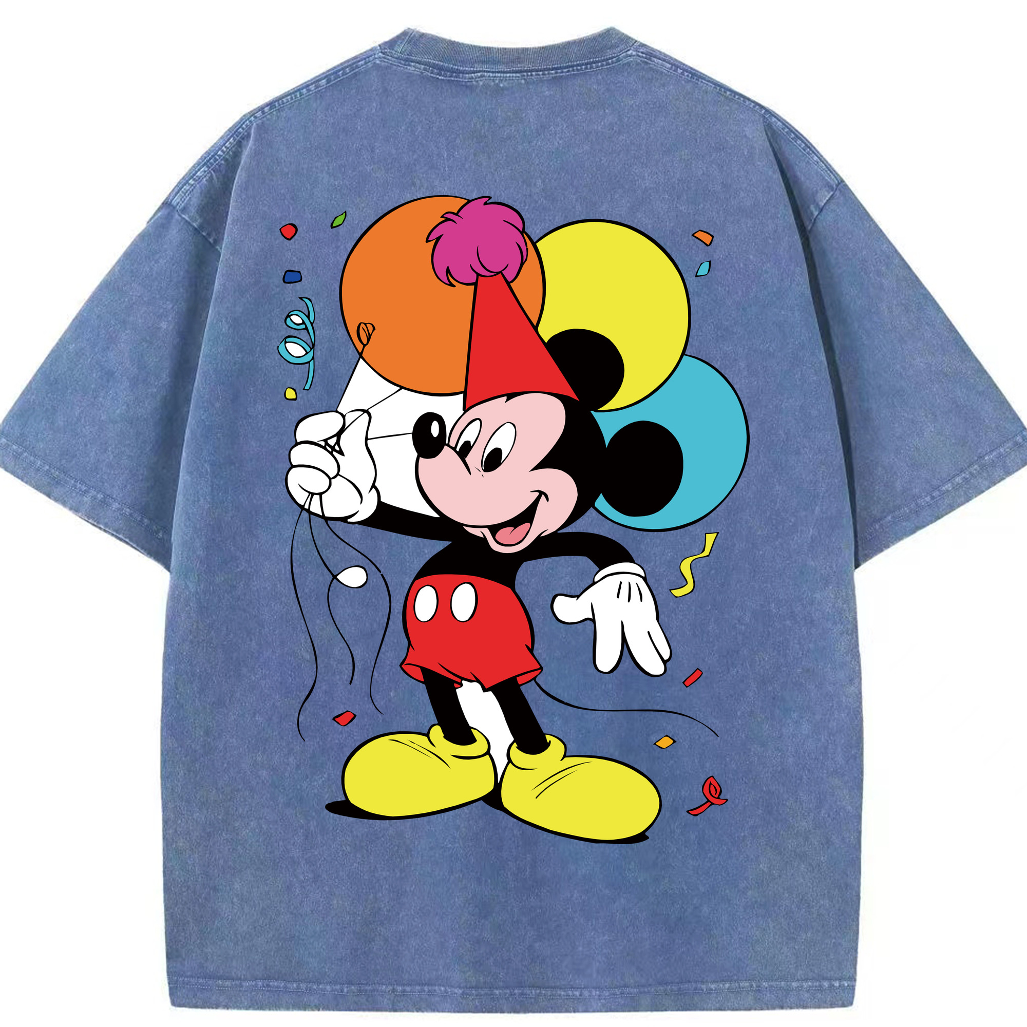 （画像用） ミッキーマウス Mickey Mouse 綿100% ヴィンテージ風 半袖Tシャツ（背面プリント）