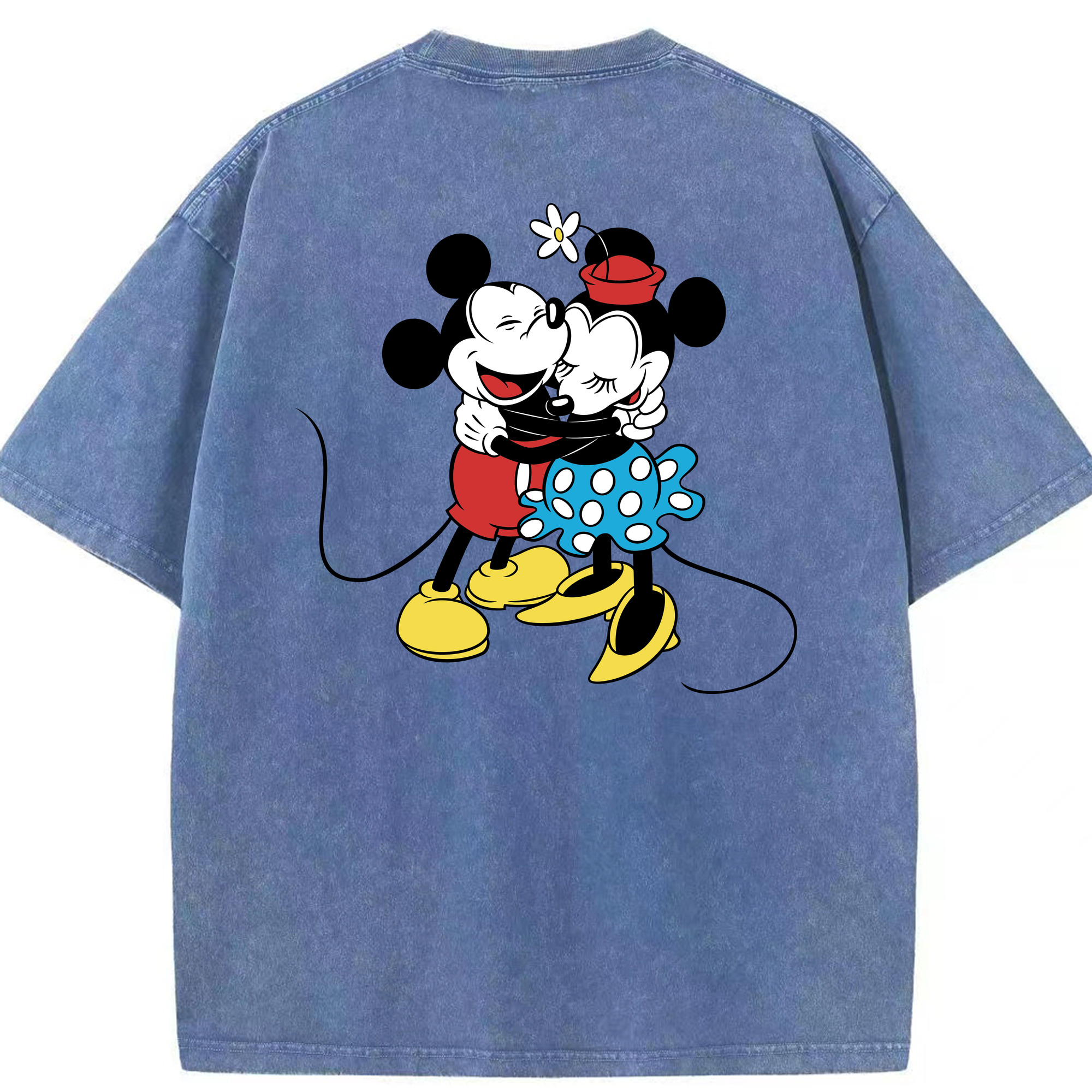 （画像用） ミッキーマウス Mickey Mouse 綿100% ヴィンテージ風 半袖Tシャツ（背面プリント）