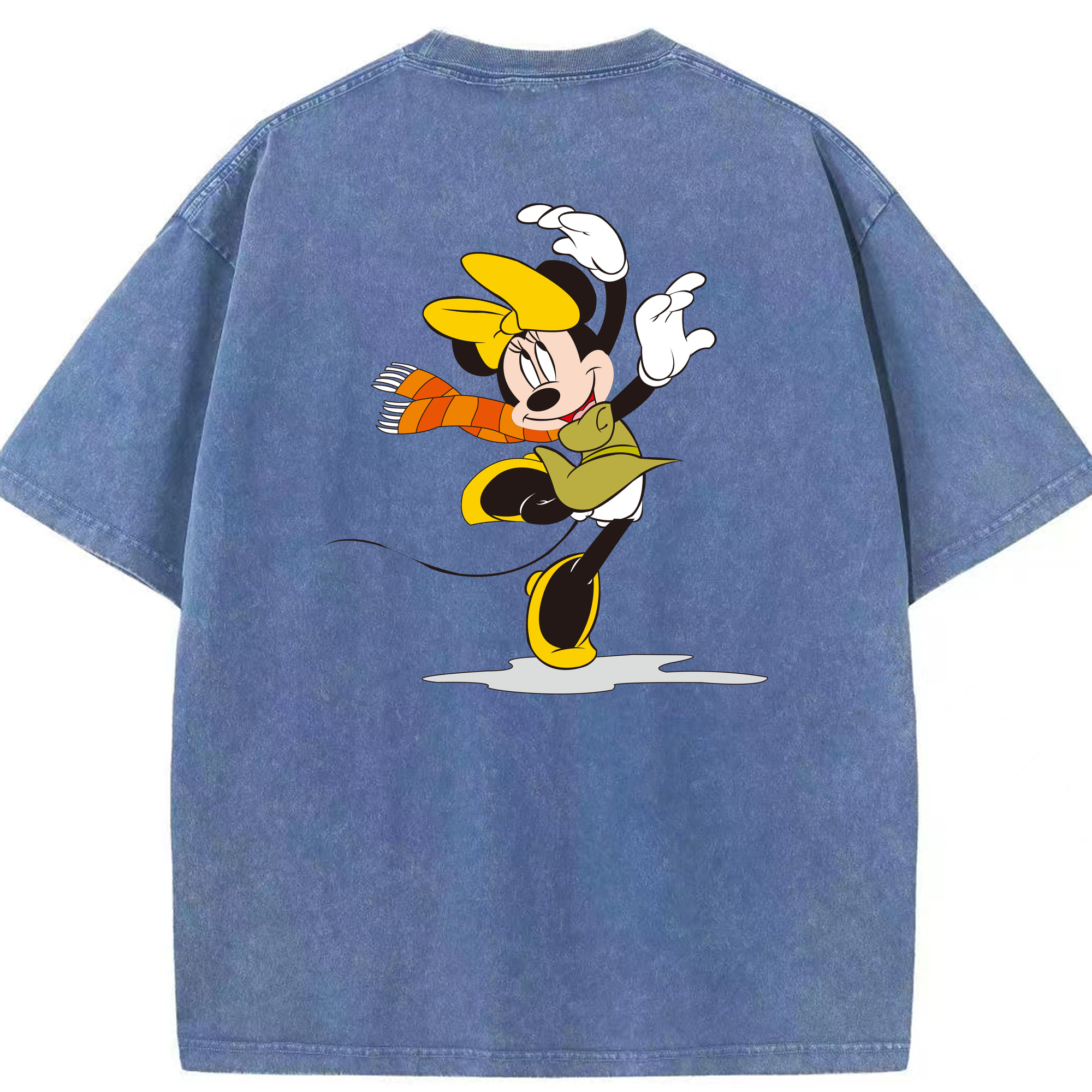 （画像用） ミッキーマウス Mickey Mouse 綿100% ヴィンテージ風 半袖Tシャツ（背面プリント）