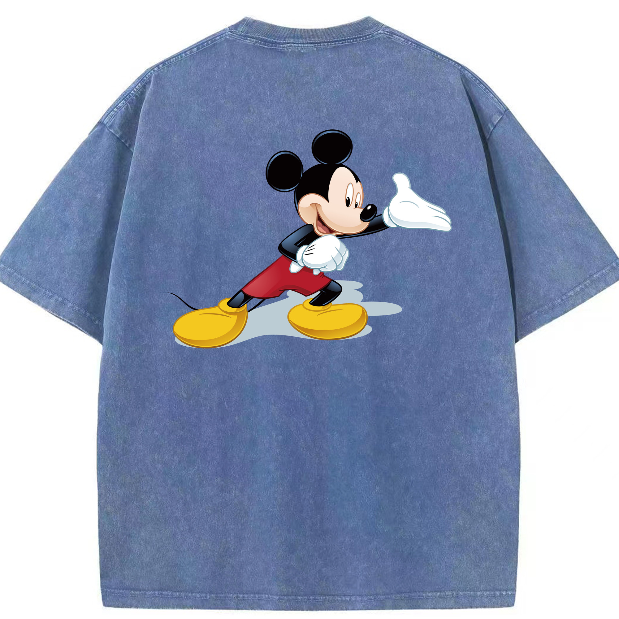 （画像用） ミッキーマウス Mickey Mouse 綿100% ヴィンテージ風 半袖Tシャツ（背面プリント）