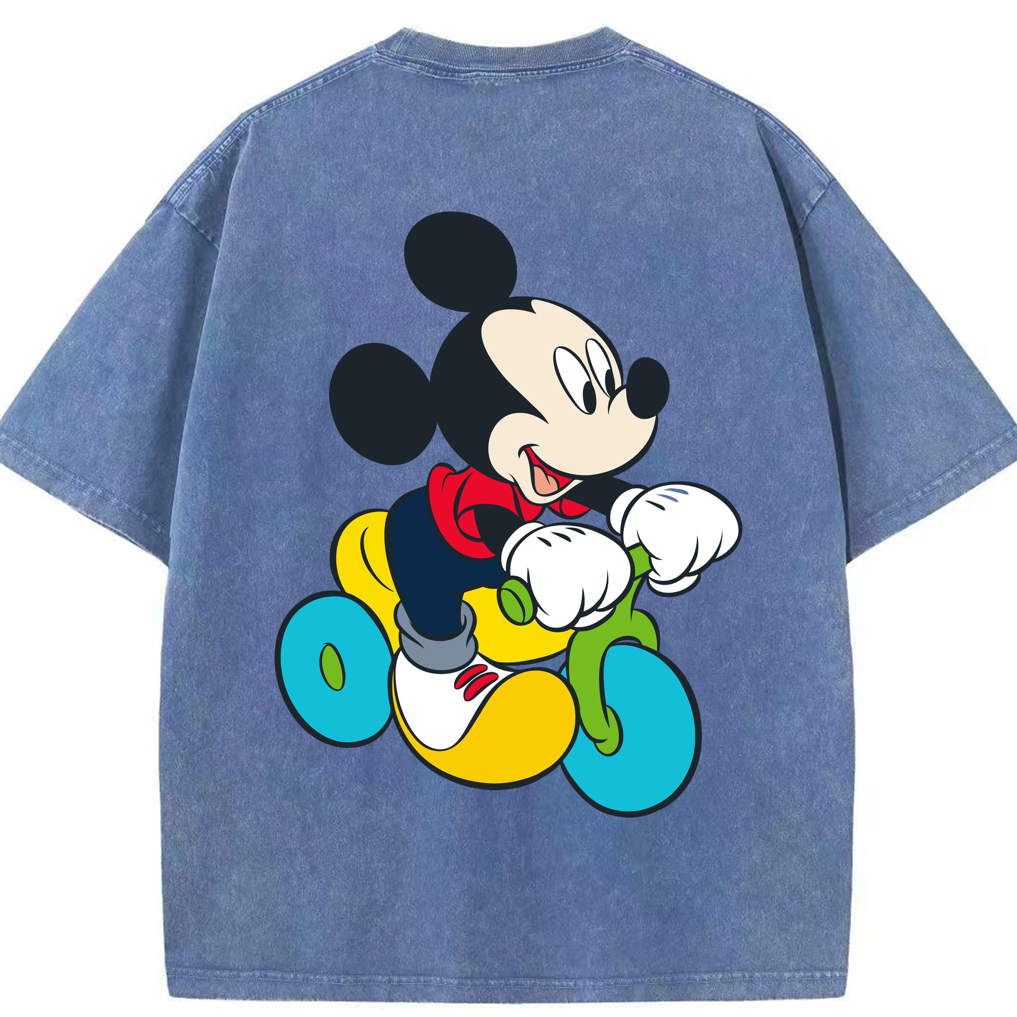 （画像用） ミッキーマウス Mickey Mouse 綿100% ヴィンテージ風 半袖Tシャツ（背面プリント）