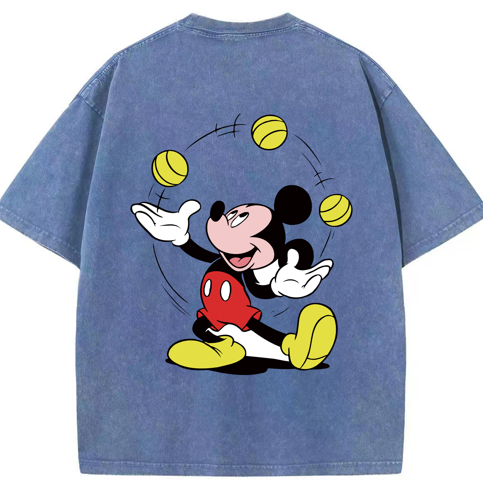 （画像用） ミッキーマウス Mickey Mouse 綿100% ヴィンテージ風 半袖Tシャツ（背面プリント）