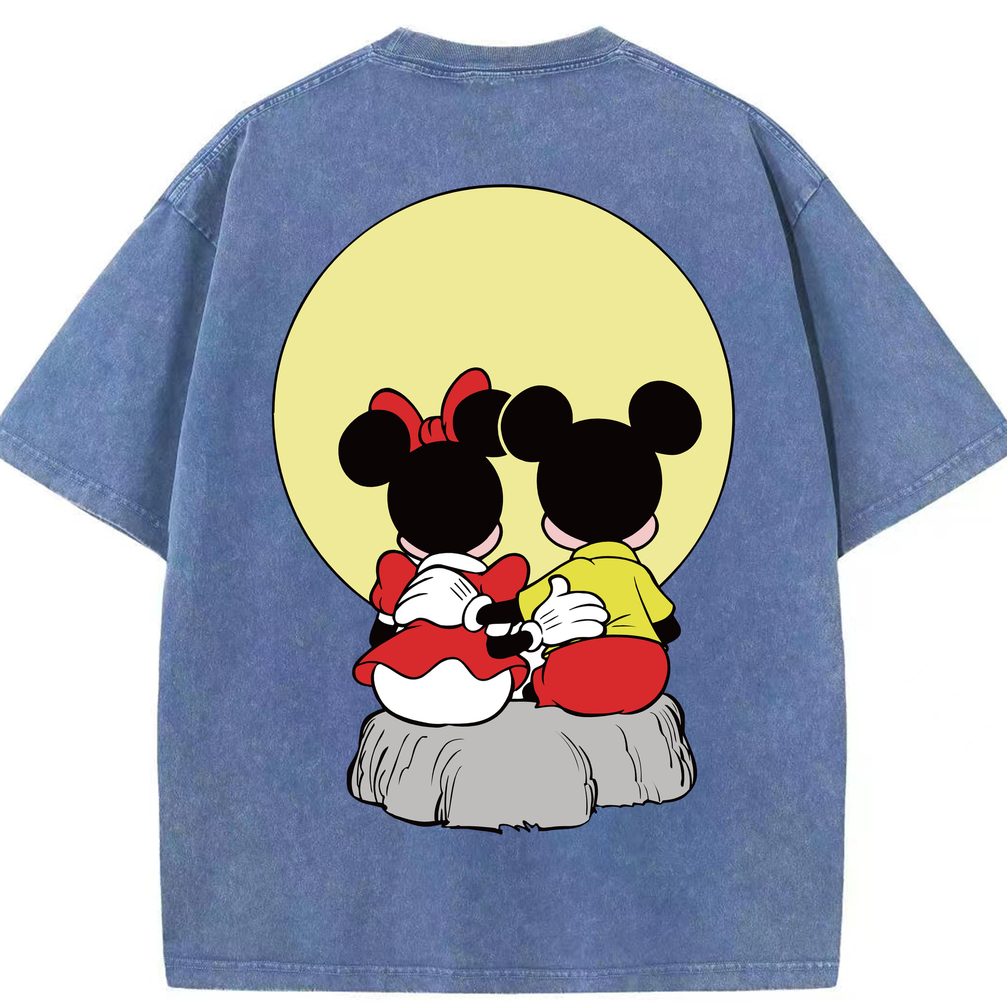 （画像用） ミッキーマウス Mickey Mouse 綿100% ヴィンテージ風 半袖Tシャツ（背面プリント）