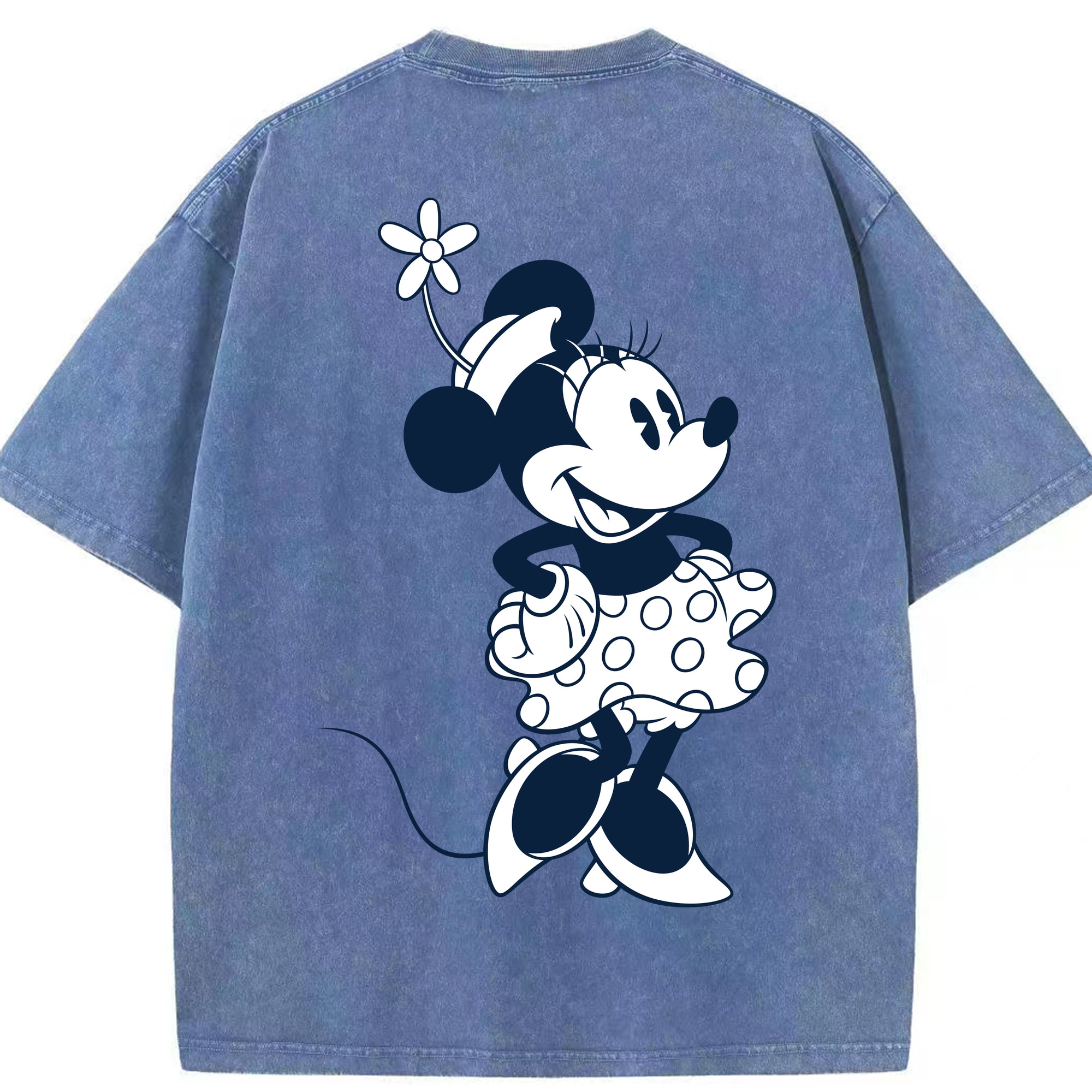 （画像用） ミッキーマウス Mickey Mouse 綿100% ヴィンテージ風 半袖Tシャツ（背面プリント）
