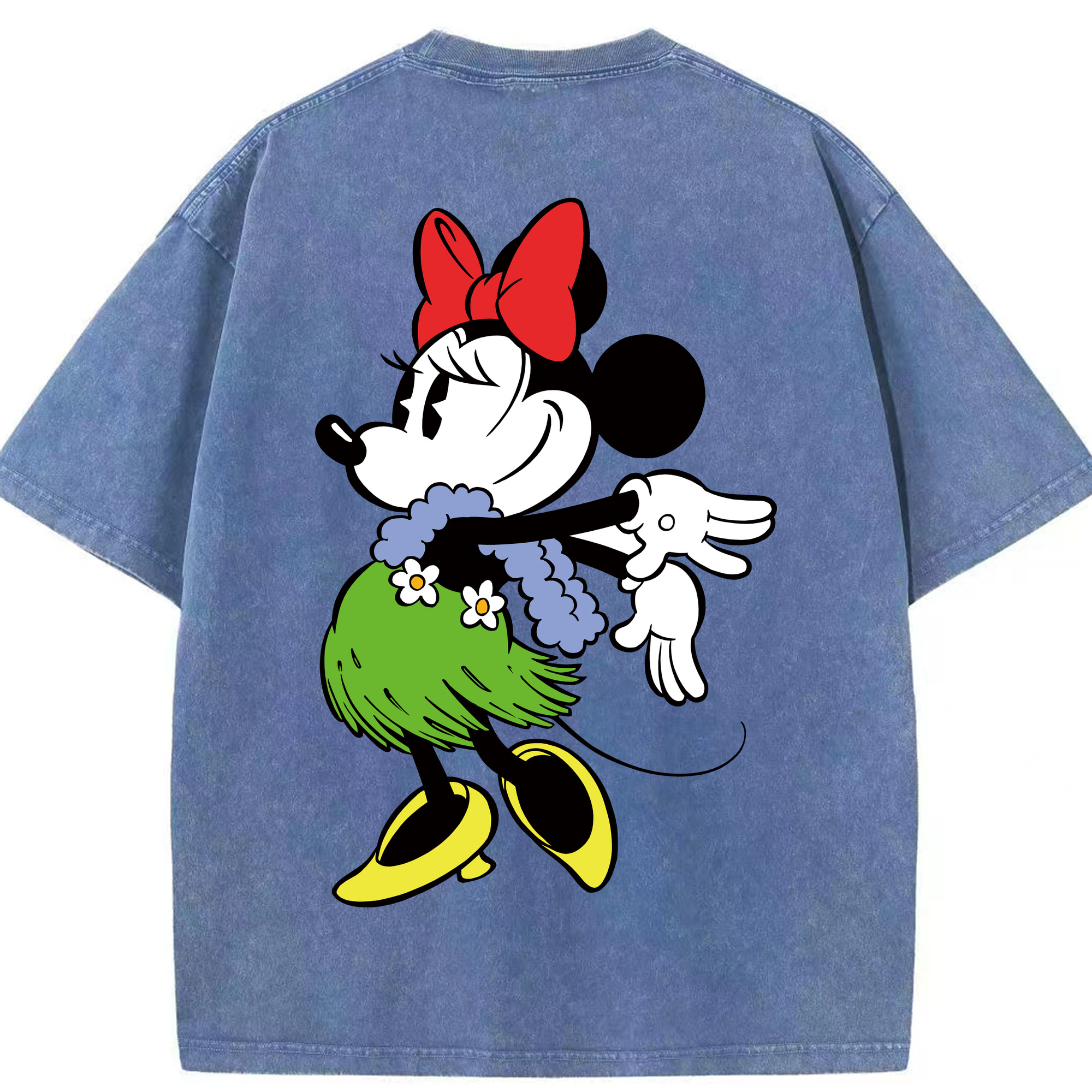 （画像用） ミッキーマウス Mickey Mouse 綿100% ヴィンテージ風 半袖Tシャツ（背面プリント）